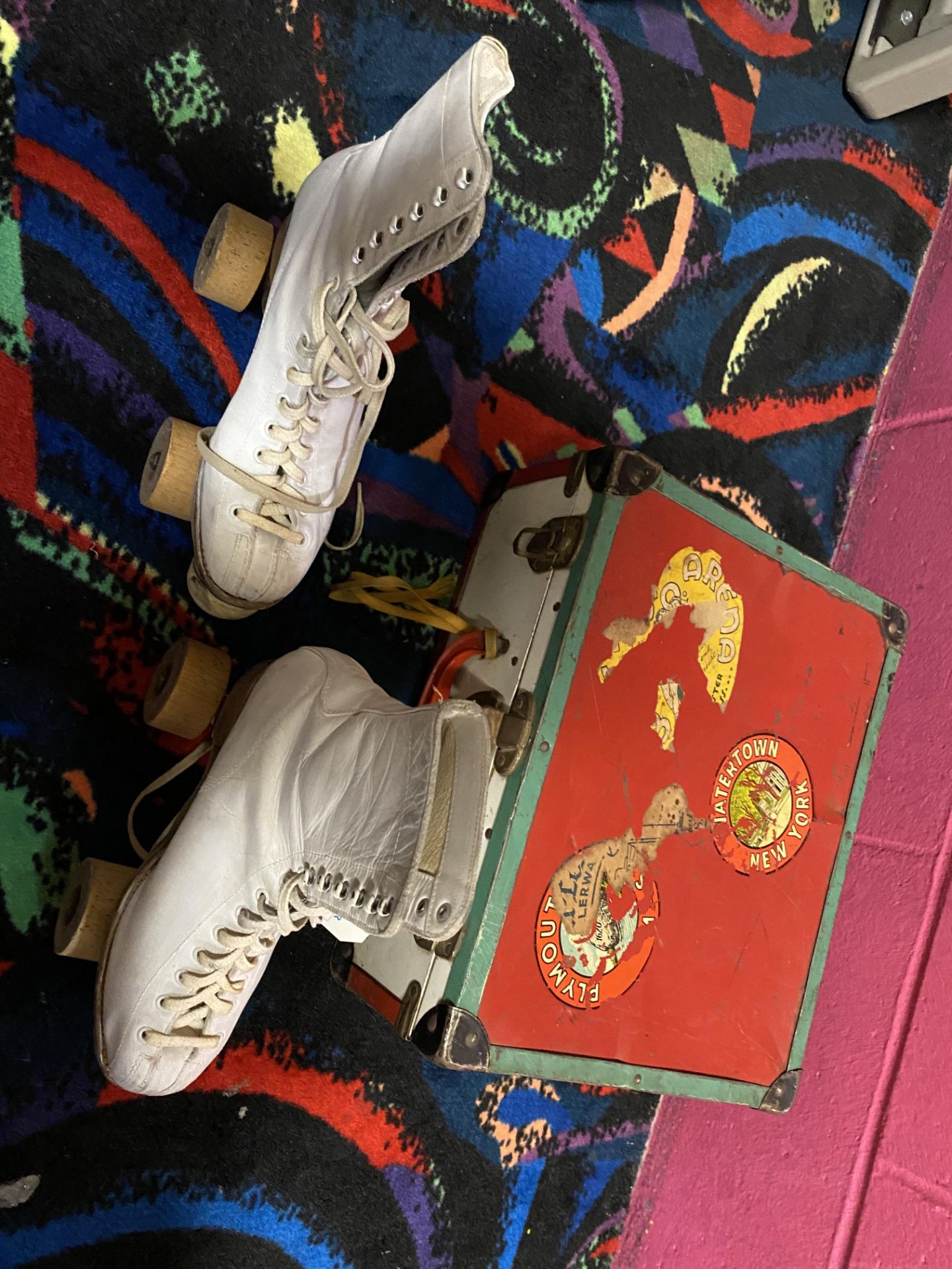 Pair Of Vintage Roller Skates with Vintage Box Case