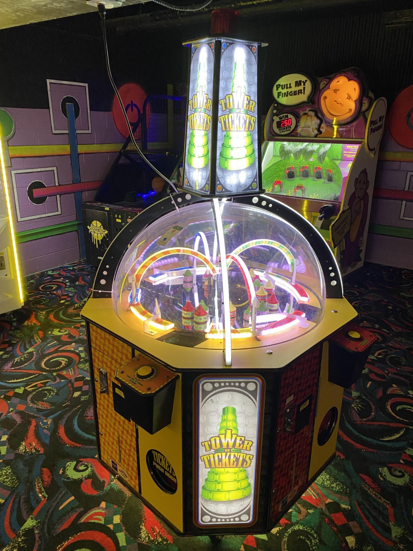 Baytek Tower of Tickets Neon 4 Player, Ticket Dispensing Game, Token Operated