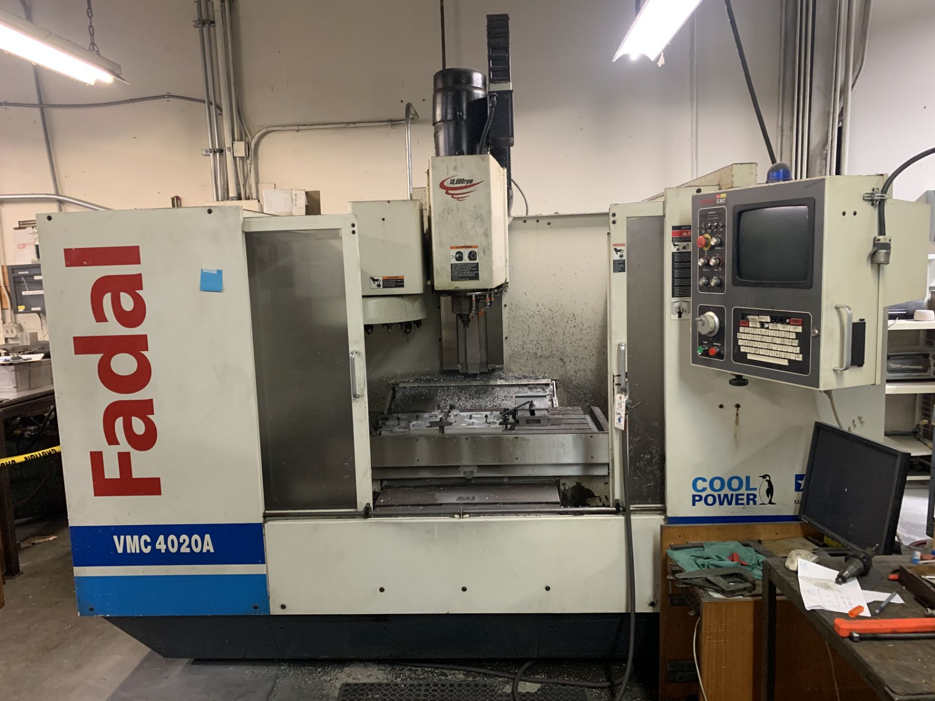 2001 Fadal VMC #4020A 917-1 CNC Machine, 10,000RPM Water Cooled, Table Size Approx.: 46"L x 20"W,