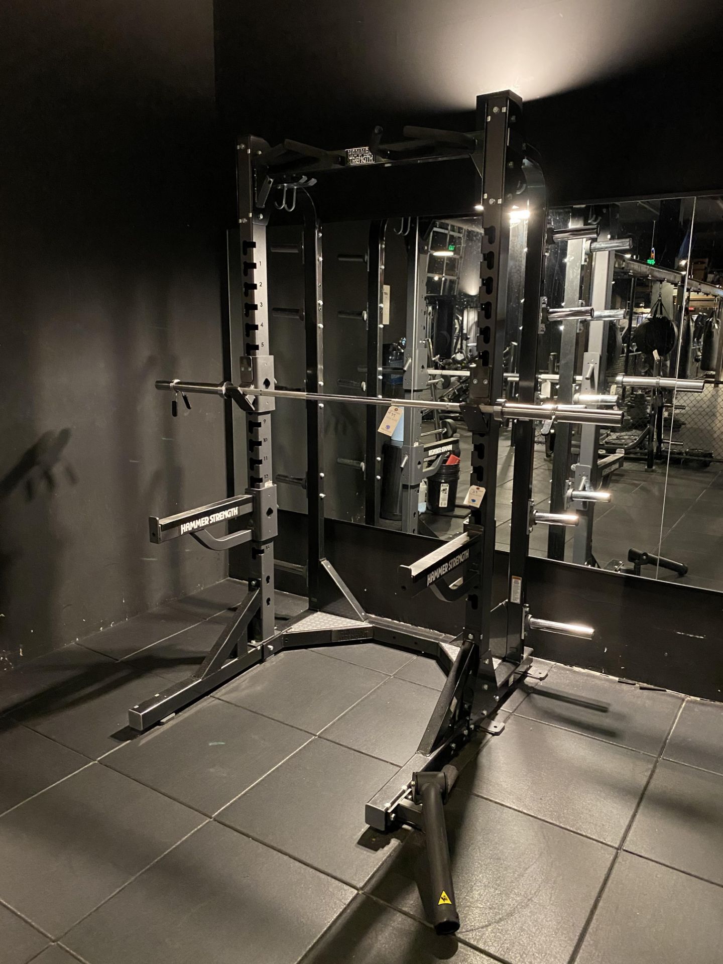 Hammer Strength Squat Rack #HDLSTOR-SA w/#HDLHRL 16 Setting w/Bar, Weight Rack, Pull Up Bars - Image 3 of 7