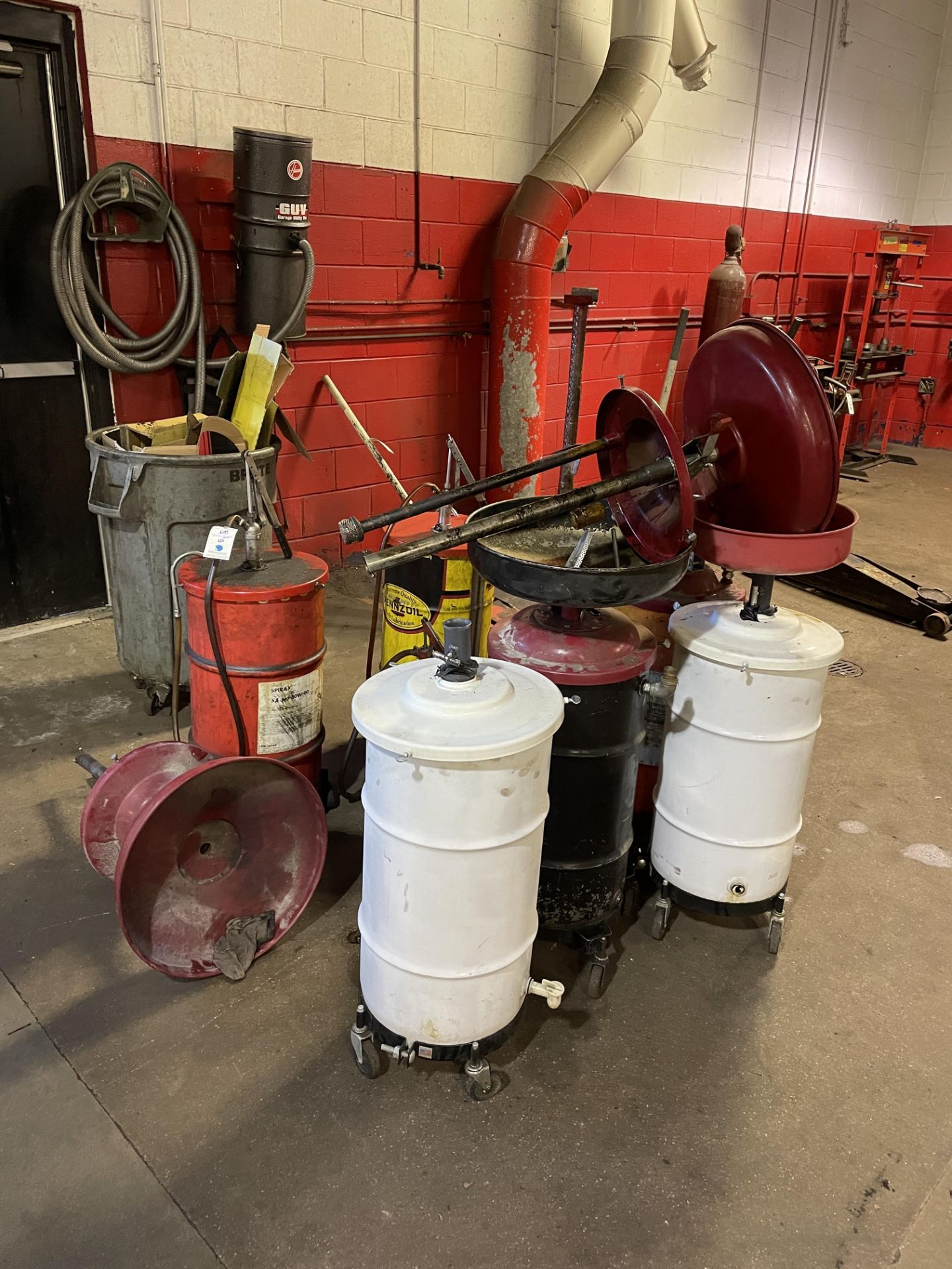 LOT Assorted Grease Pumps & Oil Drain Pans - Image 2 of 2