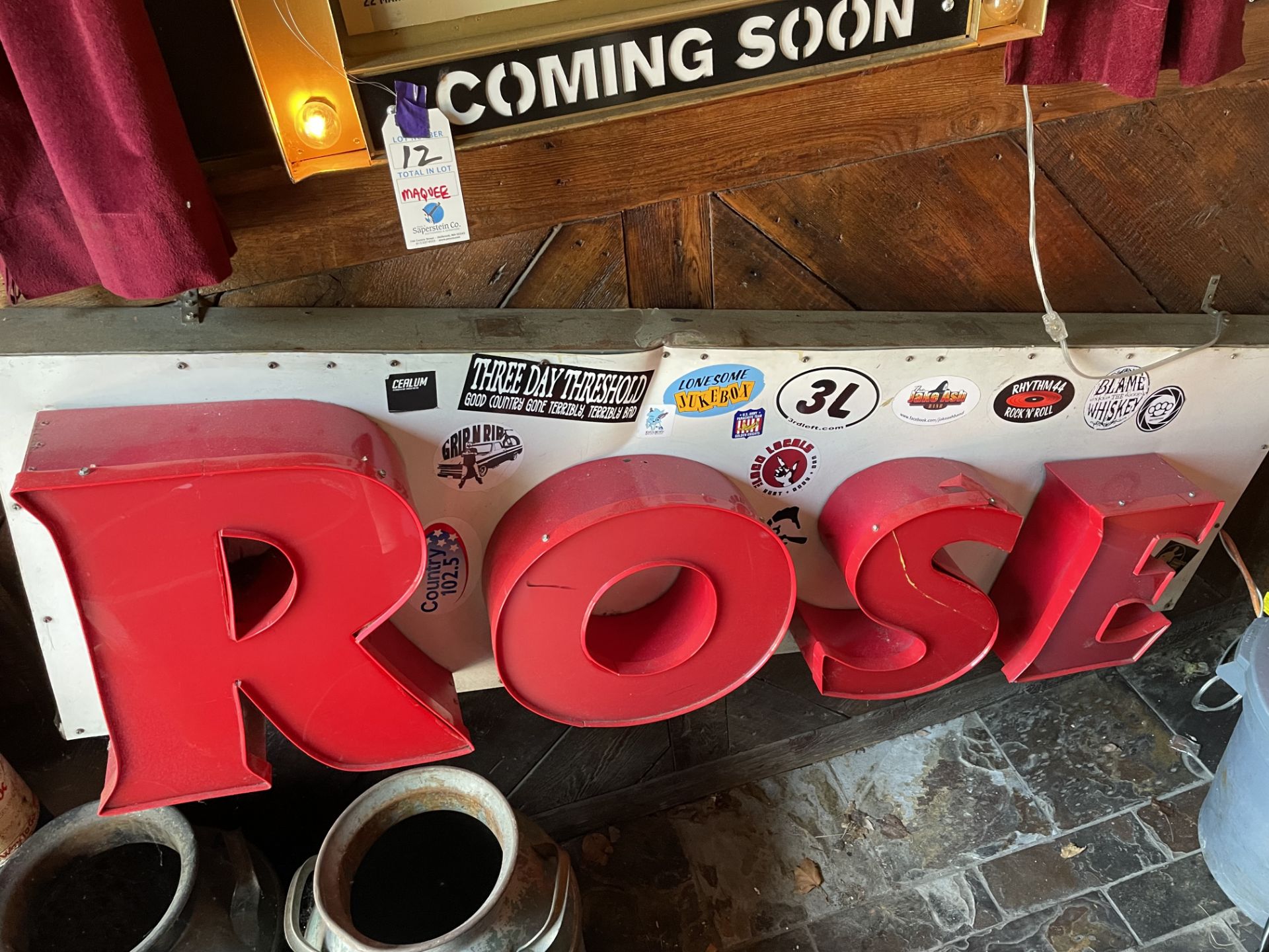 Illuminated Rose Sign 67"W x 20"H x 9"D