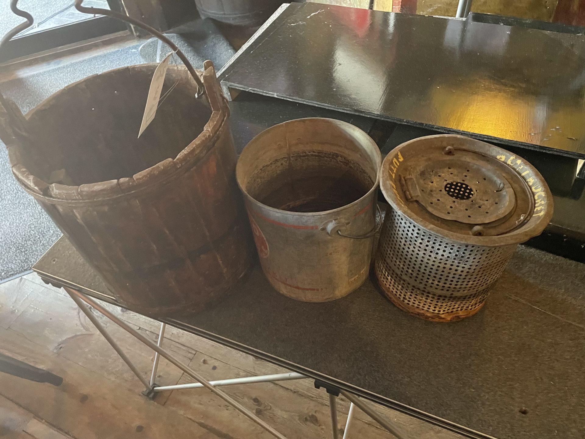 Vintage Galvanized & Wood Pails