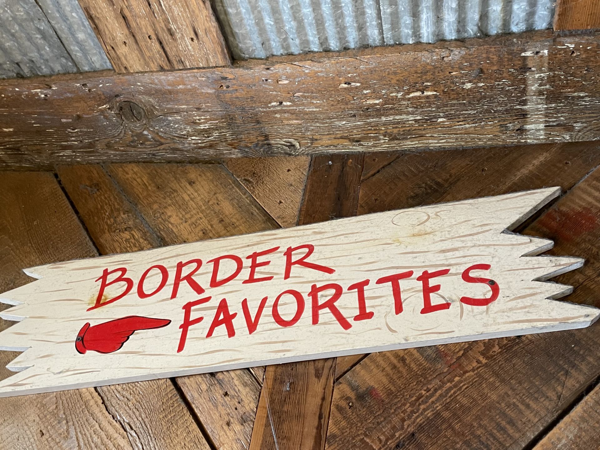 Wood Sign "Border Favorites" 36"W x 10"H