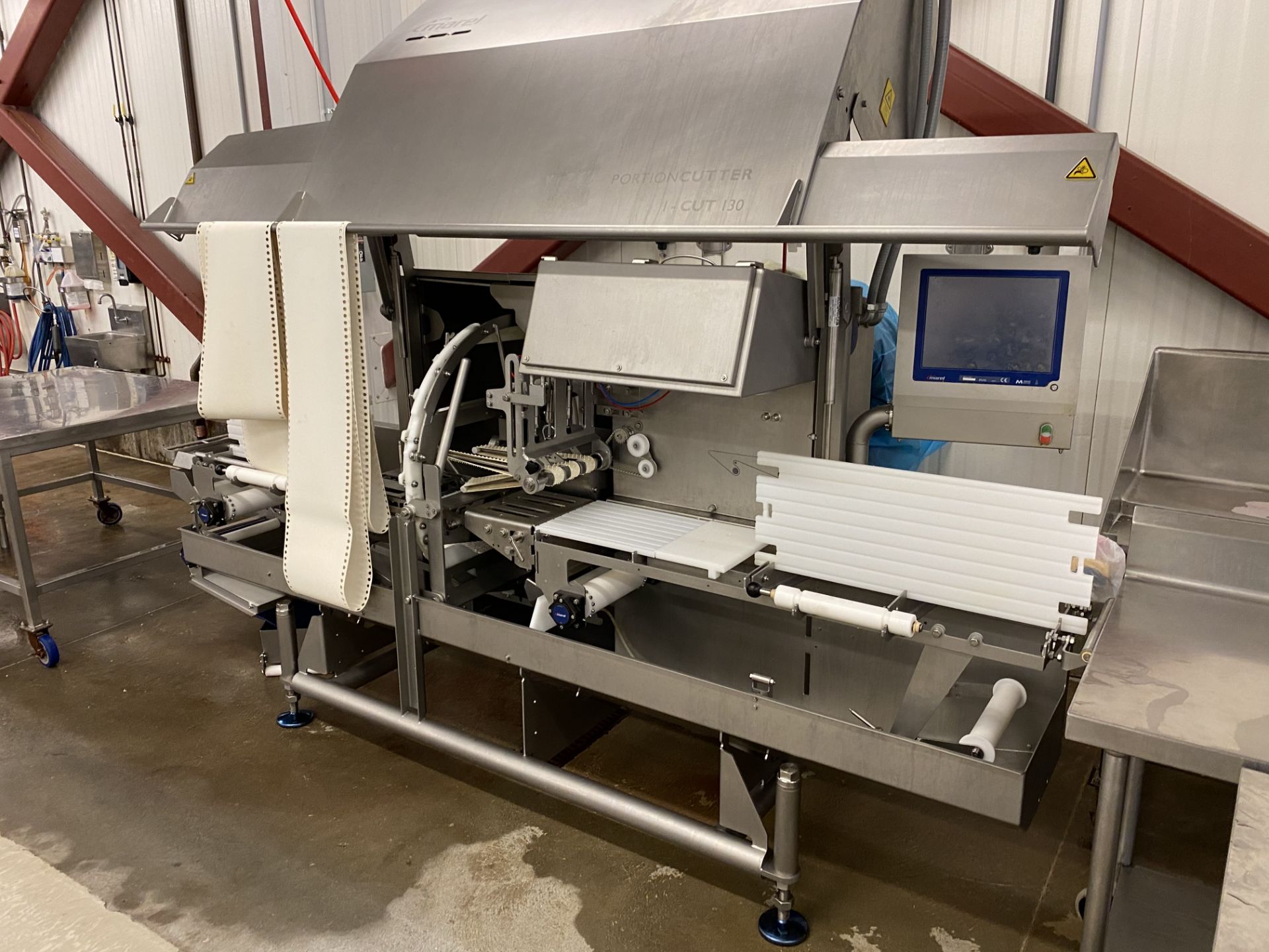 Marel Portion Cutter Model I Cut -130, MFG 2019 w/ Marel 6000 Touch Screen .3x380-480V 18A