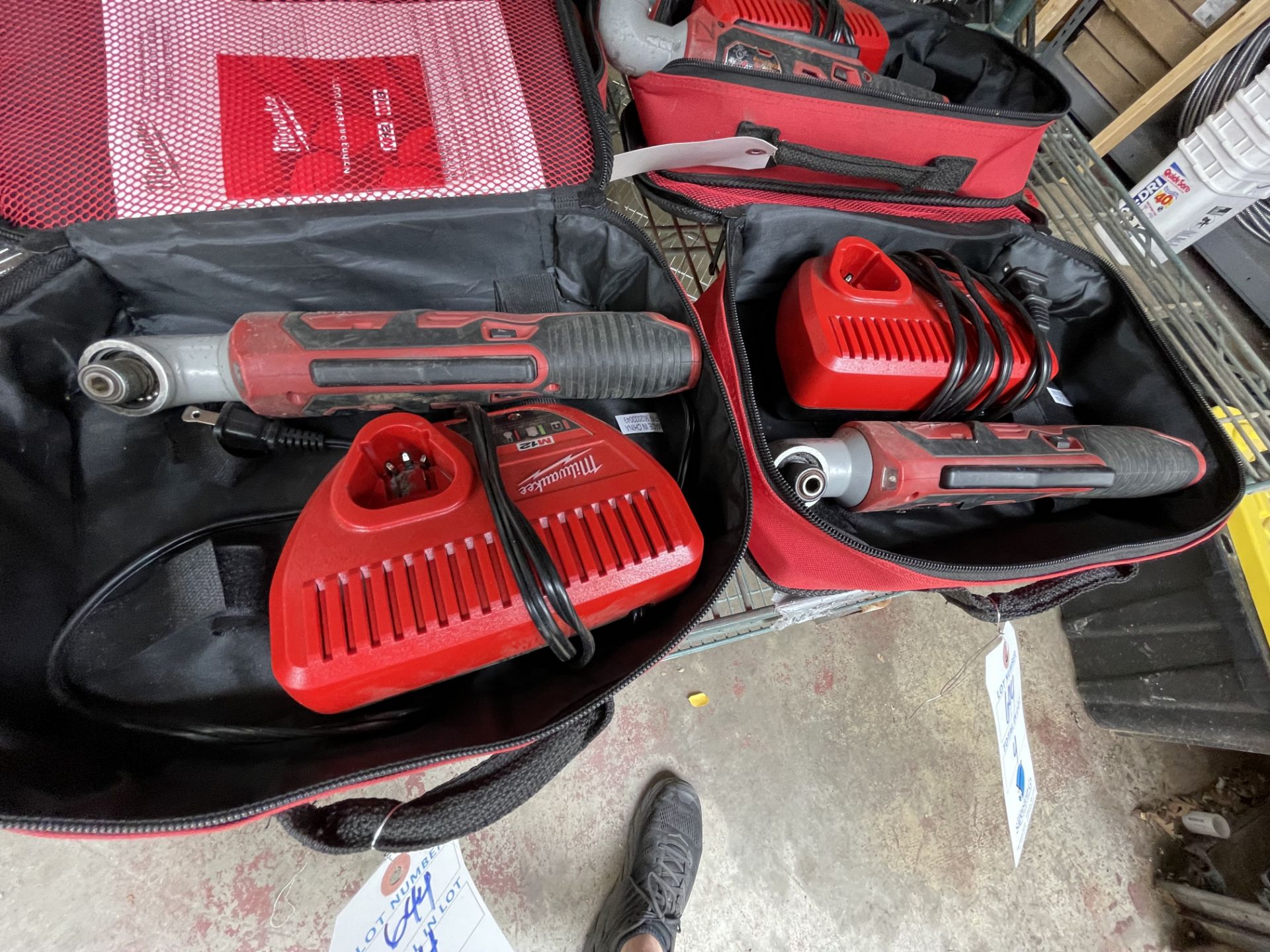 (4) Milwaukee M12 Right Angle Impact Gun (Tool, Charger, and Case Only)