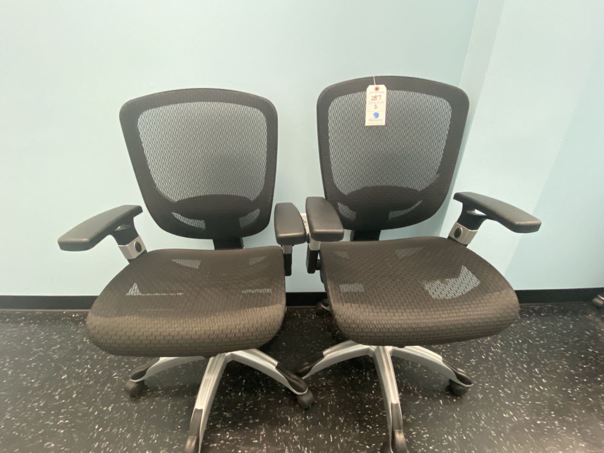 (2) Upholstered Seat and Back Swivel Arm Chairs