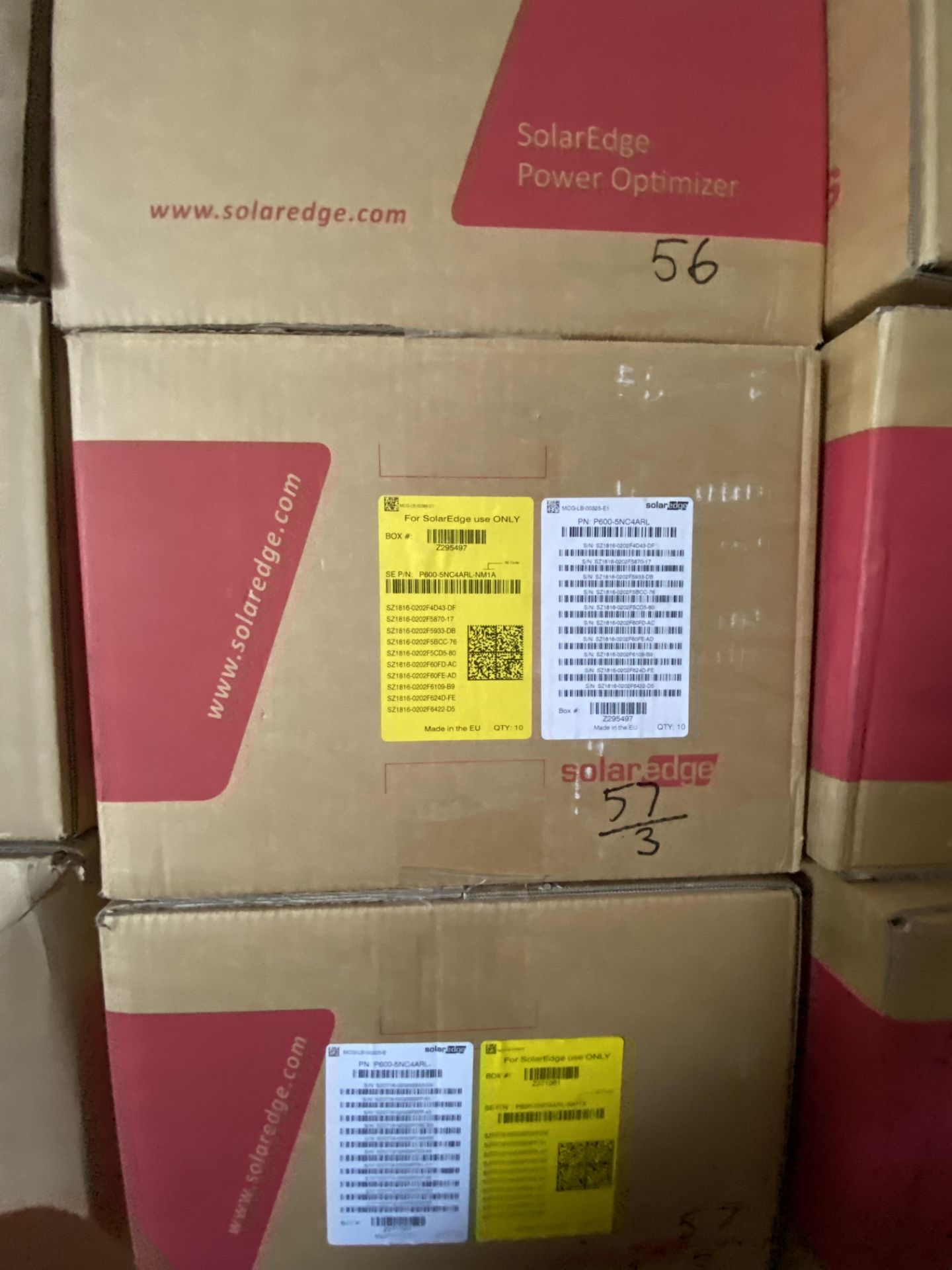 (3) Boxes of 10 Solar Edge #P600-5NC4ARL Power Optimizers (NEW IN BOX - SEE PICS FOR ALL SERIAL