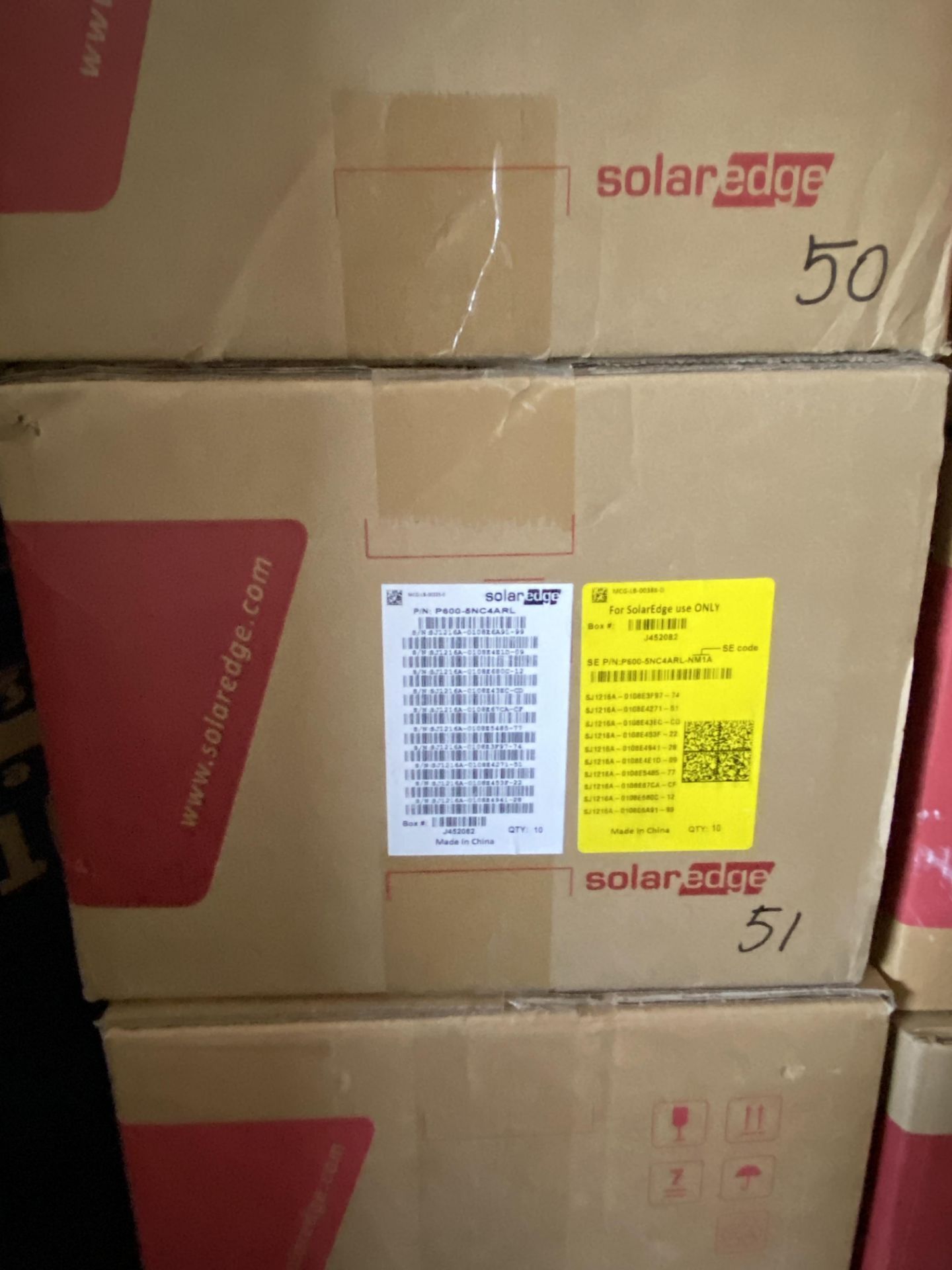 Box of 10 Solar Edge #P600-5NC4ARL Power Optimizers (NEW IN BOX - SEE PICS FOR ALL SERIAL