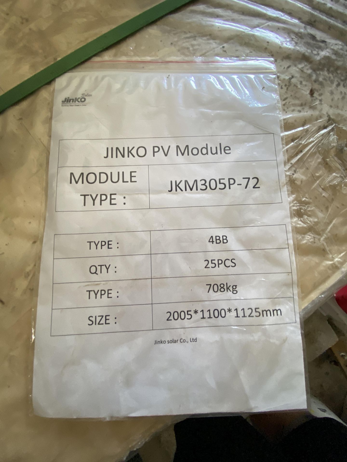 (50) JinKo PV Module #JKM305P-72, TYPE: 4BB, Nominal Power 305W (NEW IN BOX ON 2 PALLETS) - Image 3 of 3