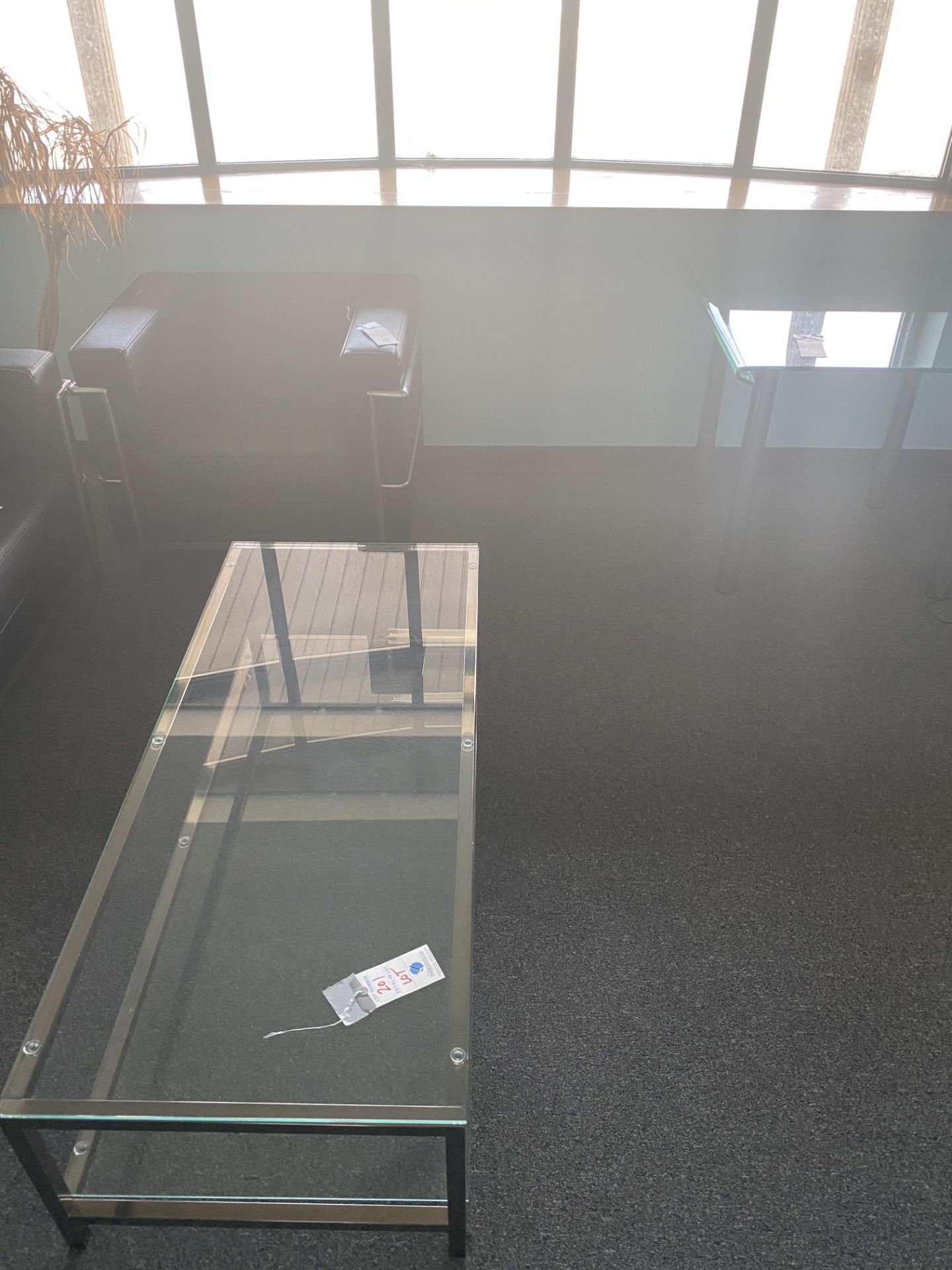 (Lot) Couch, Chair & Glass Tables - Image 2 of 4