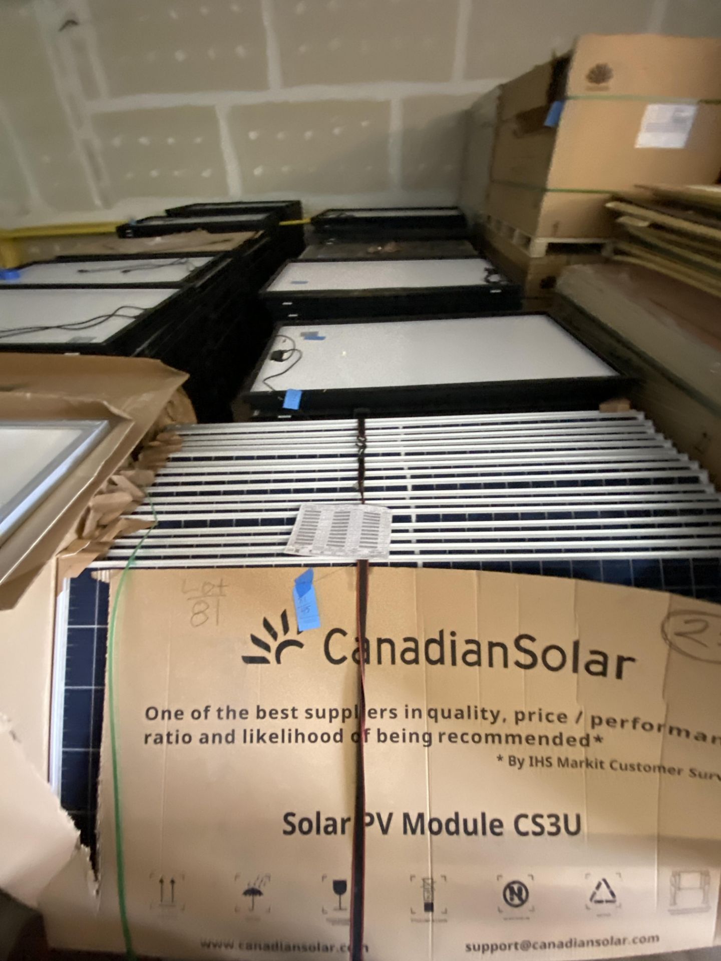 (45) Canadian Solar #CS3U-345, Solar PV Module Panels, 345 Watts, Max Sys Voltage: IEC1000V, UL: