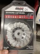 {LOT} Diamond Cup Wheel 4'' & 2- Dust Attachments ( 1- Hilti & 1- BOSCH )