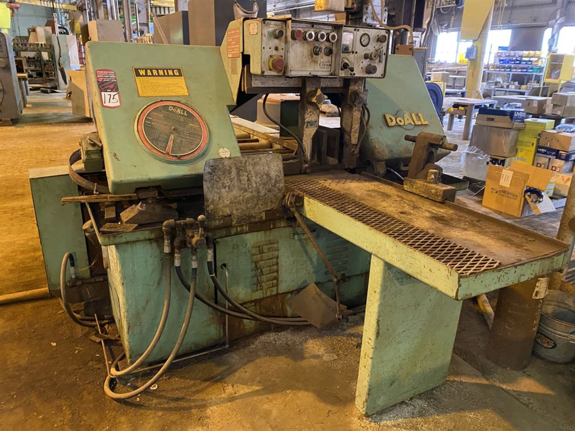 DOALL C-1216M Horizontal Bandsaw, s/n 374-81187, w/ Conveyor (Location: Machine Shop)