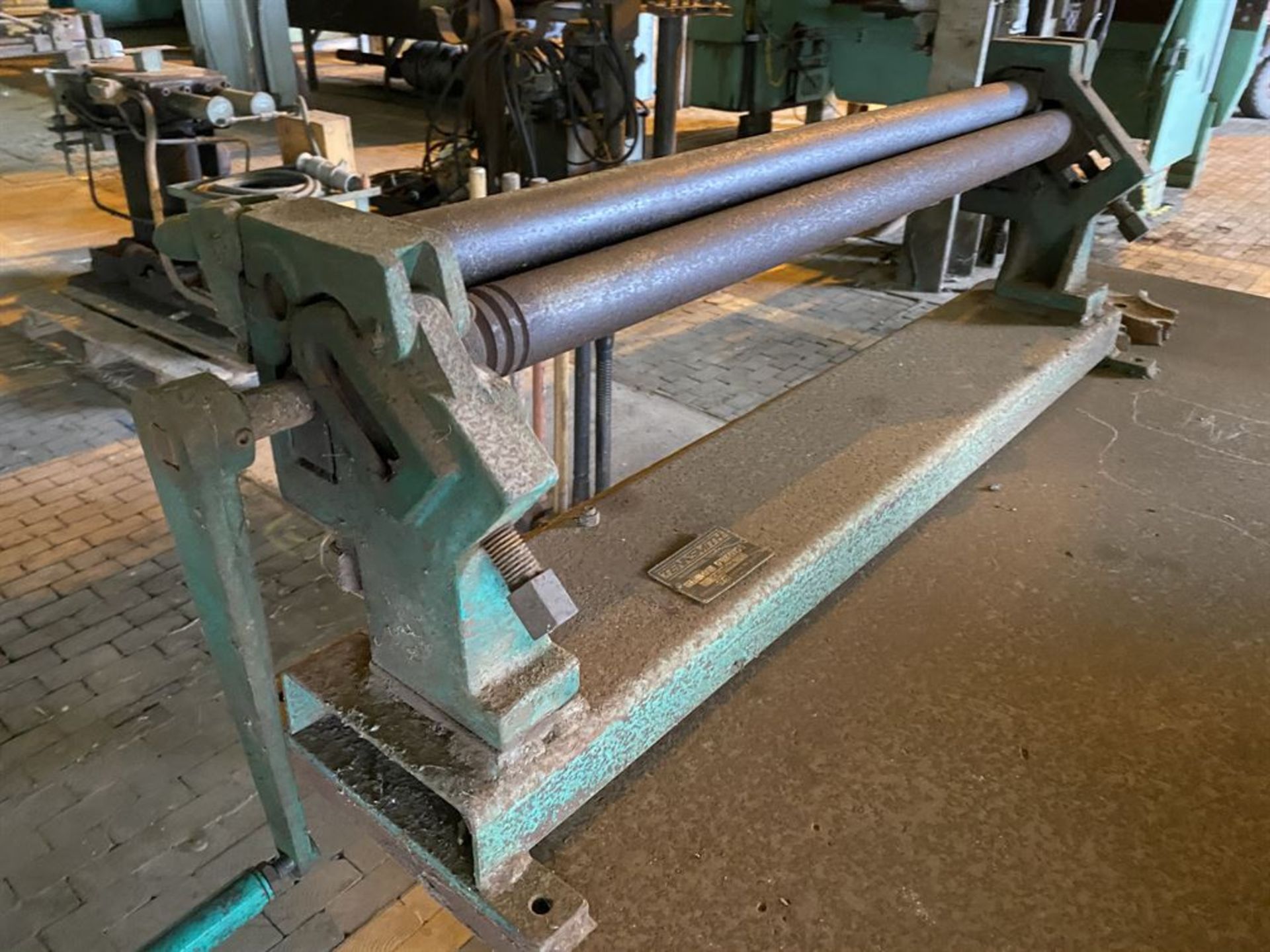 Steel Table w/ TENNSMITH SR36 36" x 22 ga. Roller and NIAGARA 3' Brake (Location: Machine Shop) - Image 3 of 3