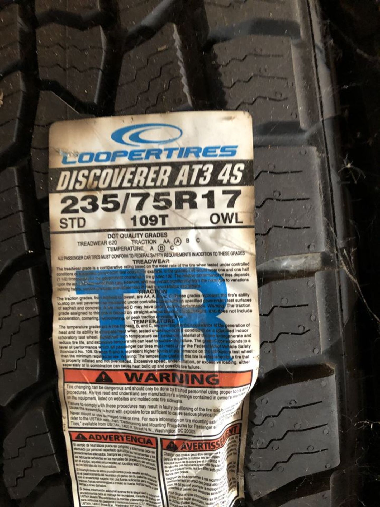 Lot Comprising of (4) New Cooper 235/75R 17 Tires (Location: Tire Repair Shop) - Image 2 of 2