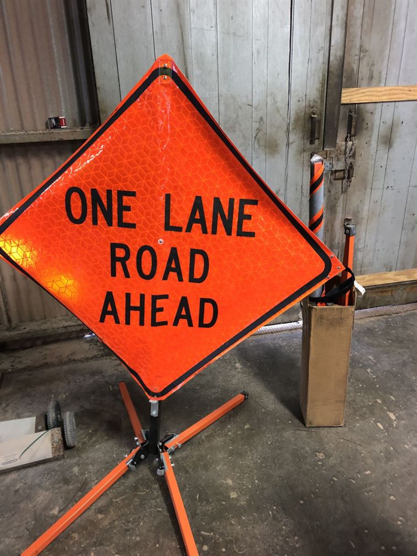 Lot Comprising of (2) "ONE LANE ROAD AHEAD" Safety Signs (Location: Wood Working Shop) - Image 2 of 2
