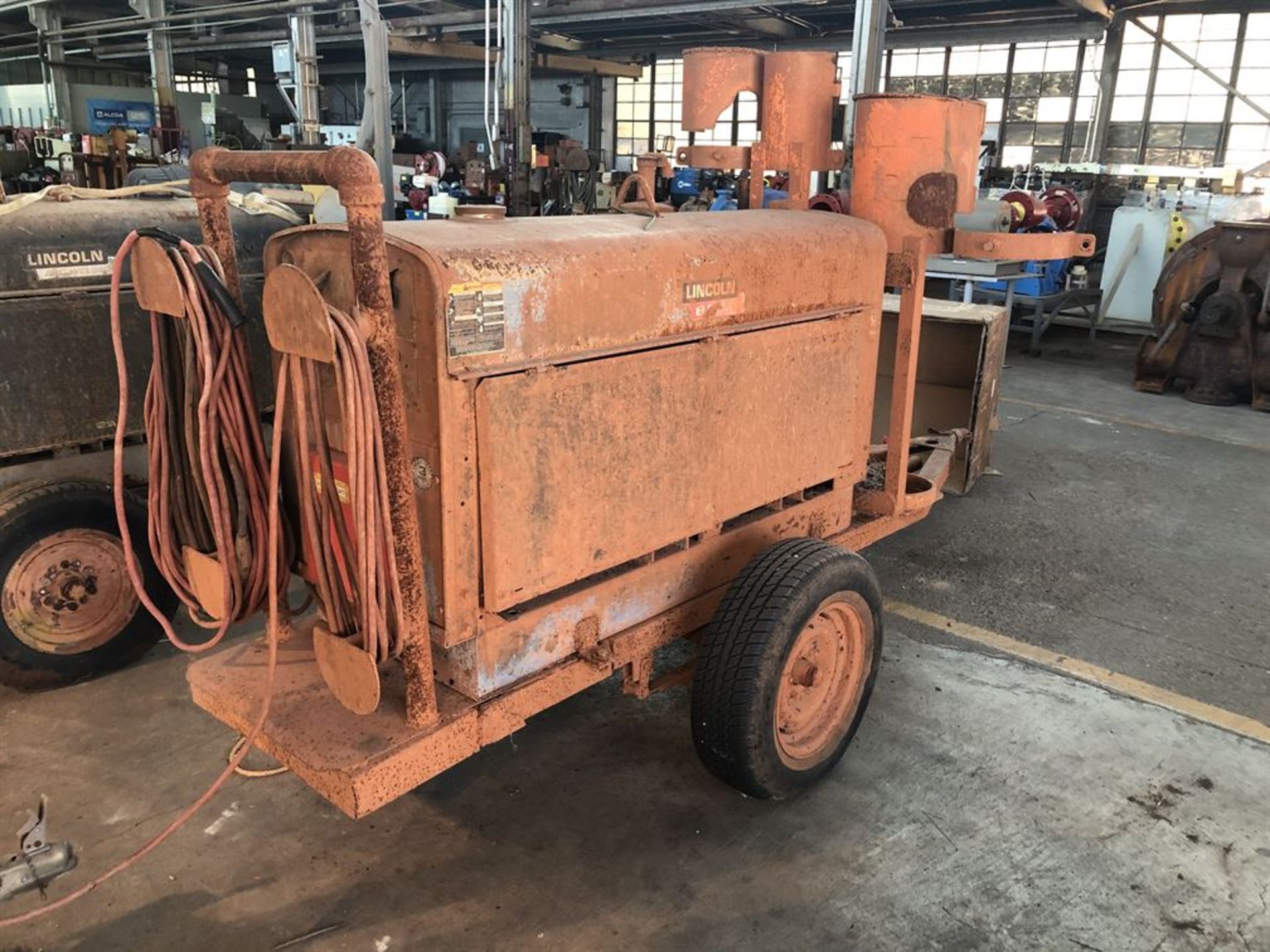 Lot Comprising of Unknown Make Trailer, w/ Lincoln Welding Power Source Generator, No Title (