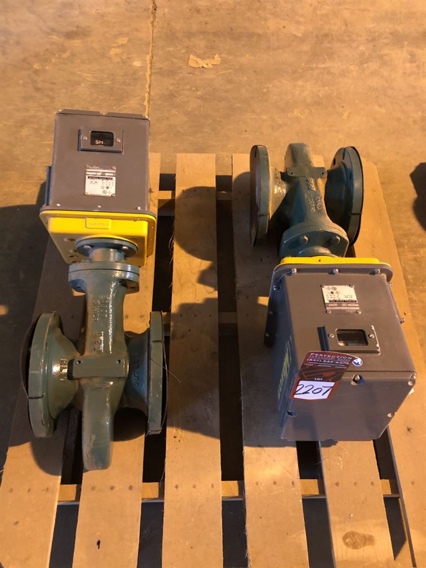 Lot Comprising of (2) Natural Gas Mechanical Shut Off Valves (Location: Motor Warehouse)