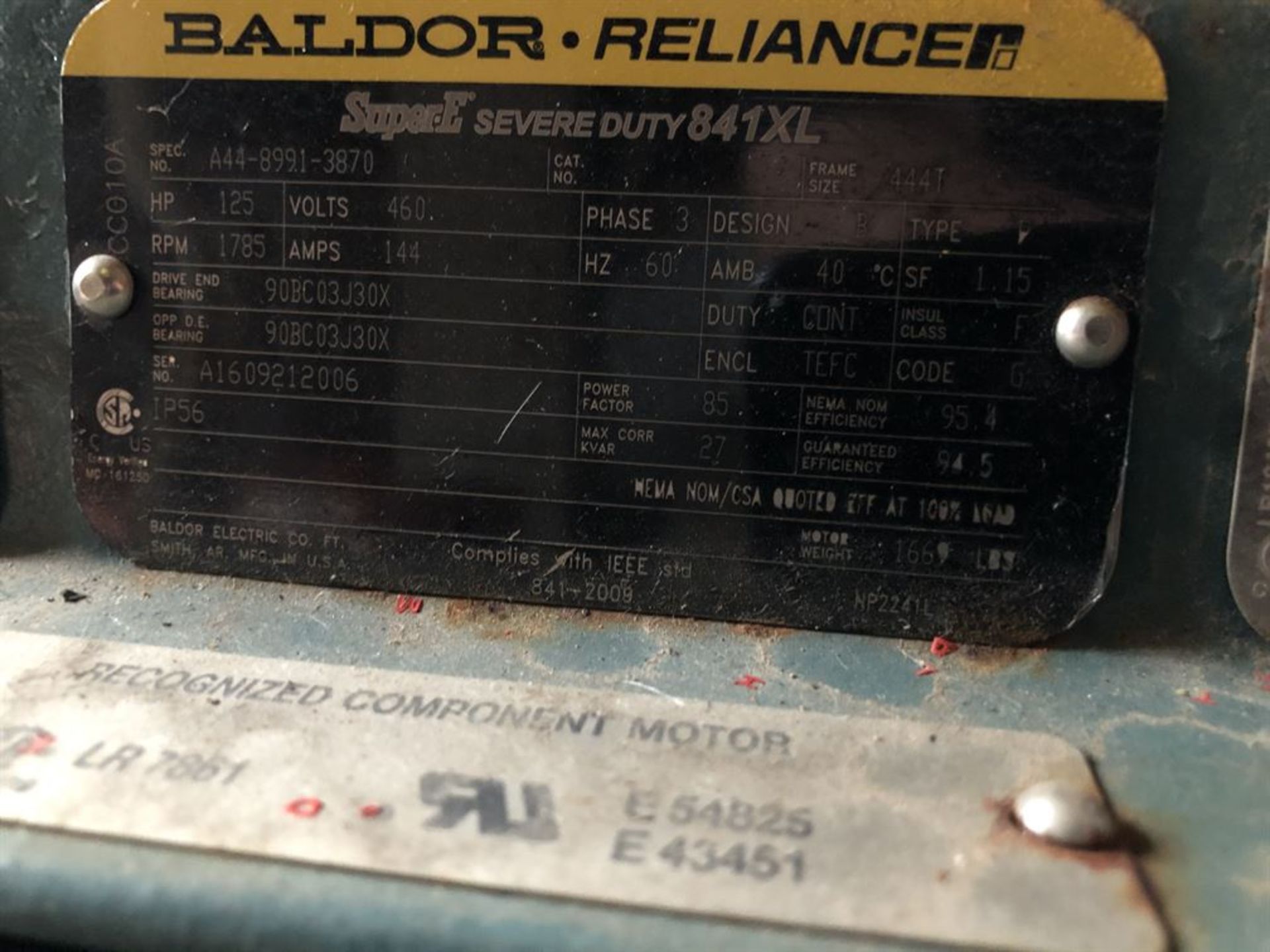 BALDOR 125 HP Electric Motor, w/ Slurry Pump (Location: Bee Hive) - Image 2 of 2