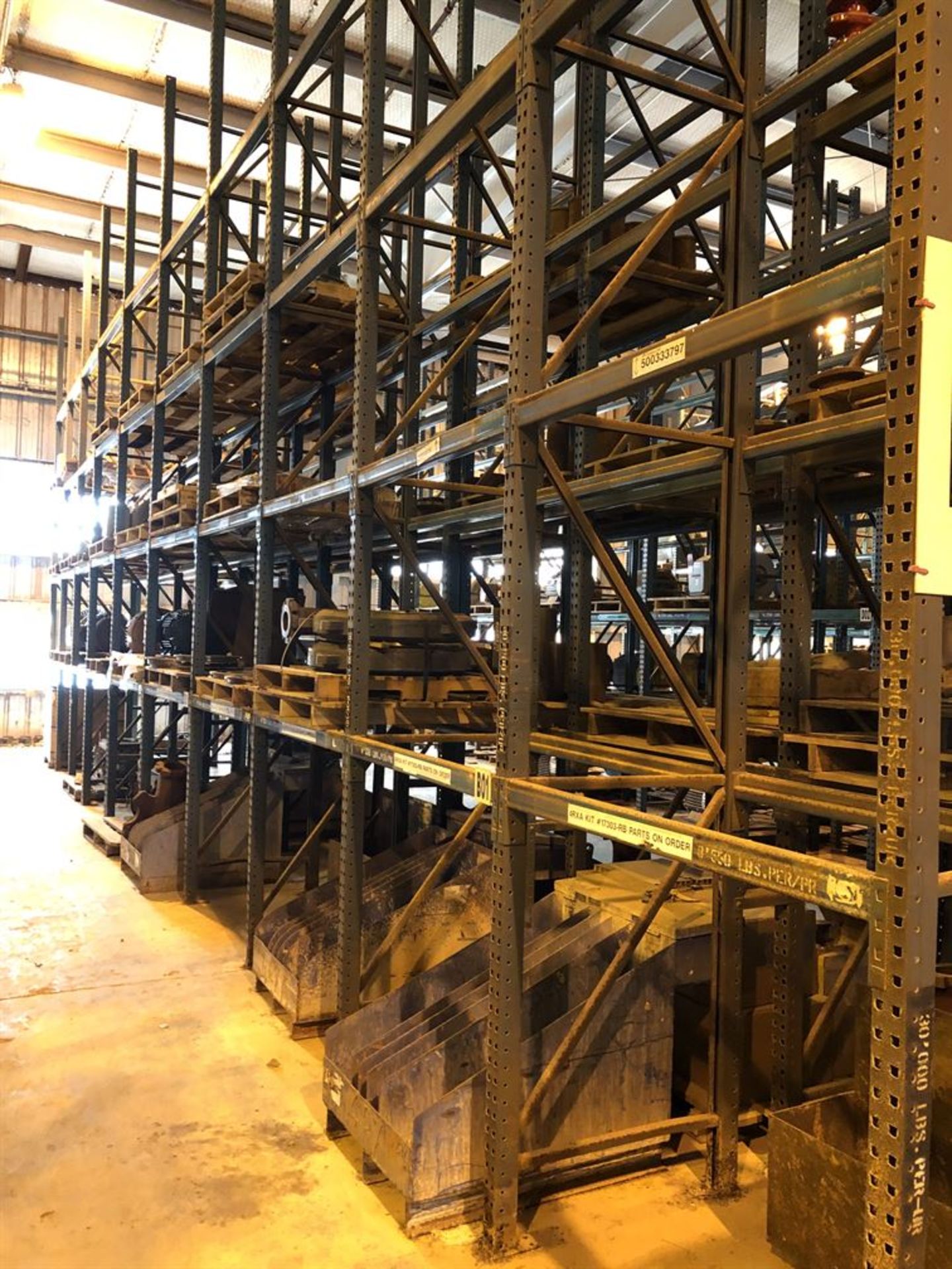 20 Sections of Pallet Racking, 20' Tall, 3' Deep, w/ 53" Beams, (No Contents) (Location: Motor - Image 2 of 2