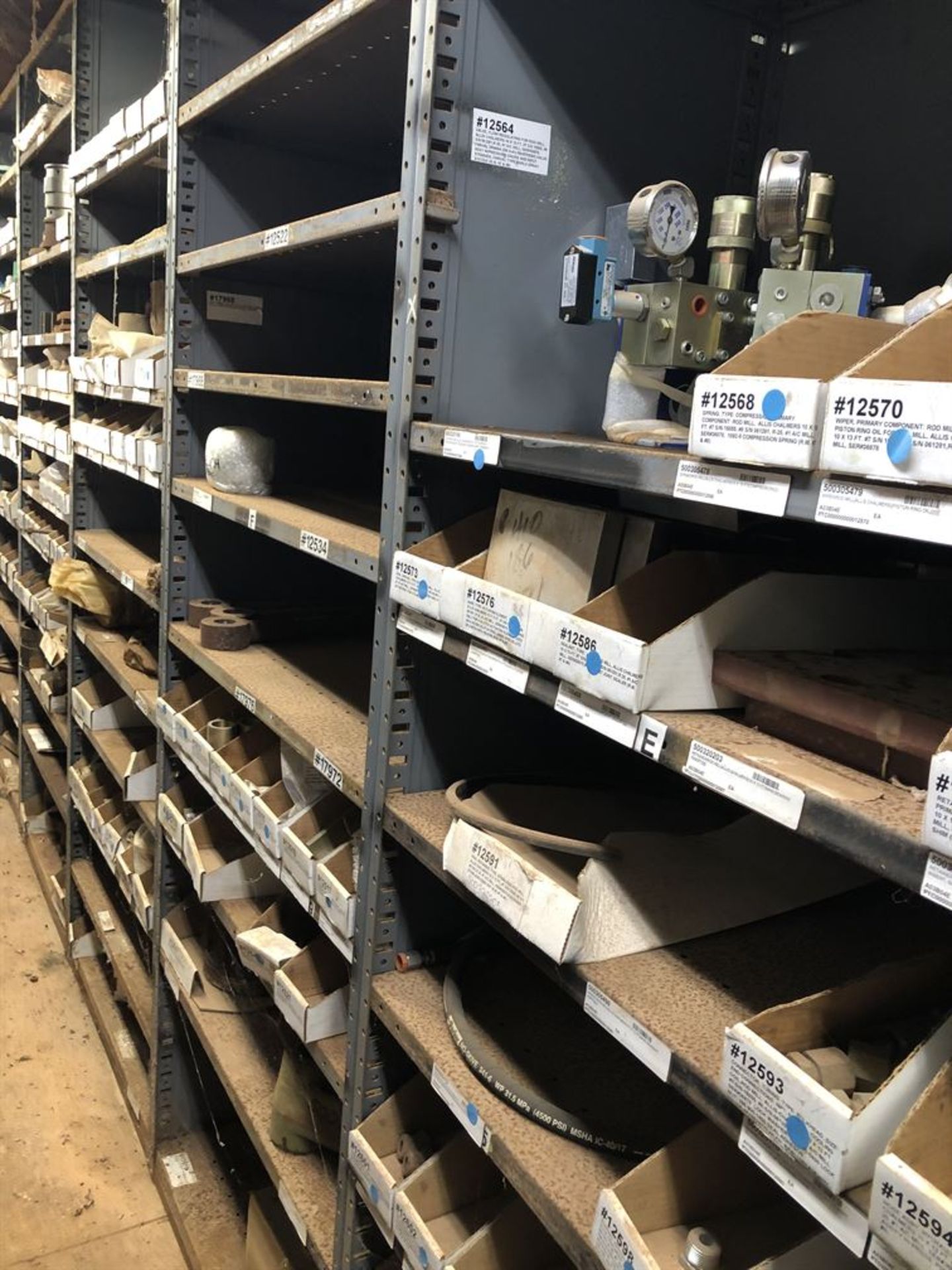 Lot Comprised of (2) Rows of Shelving (Contents Only) Including Valve Components, Electrical - Image 4 of 8