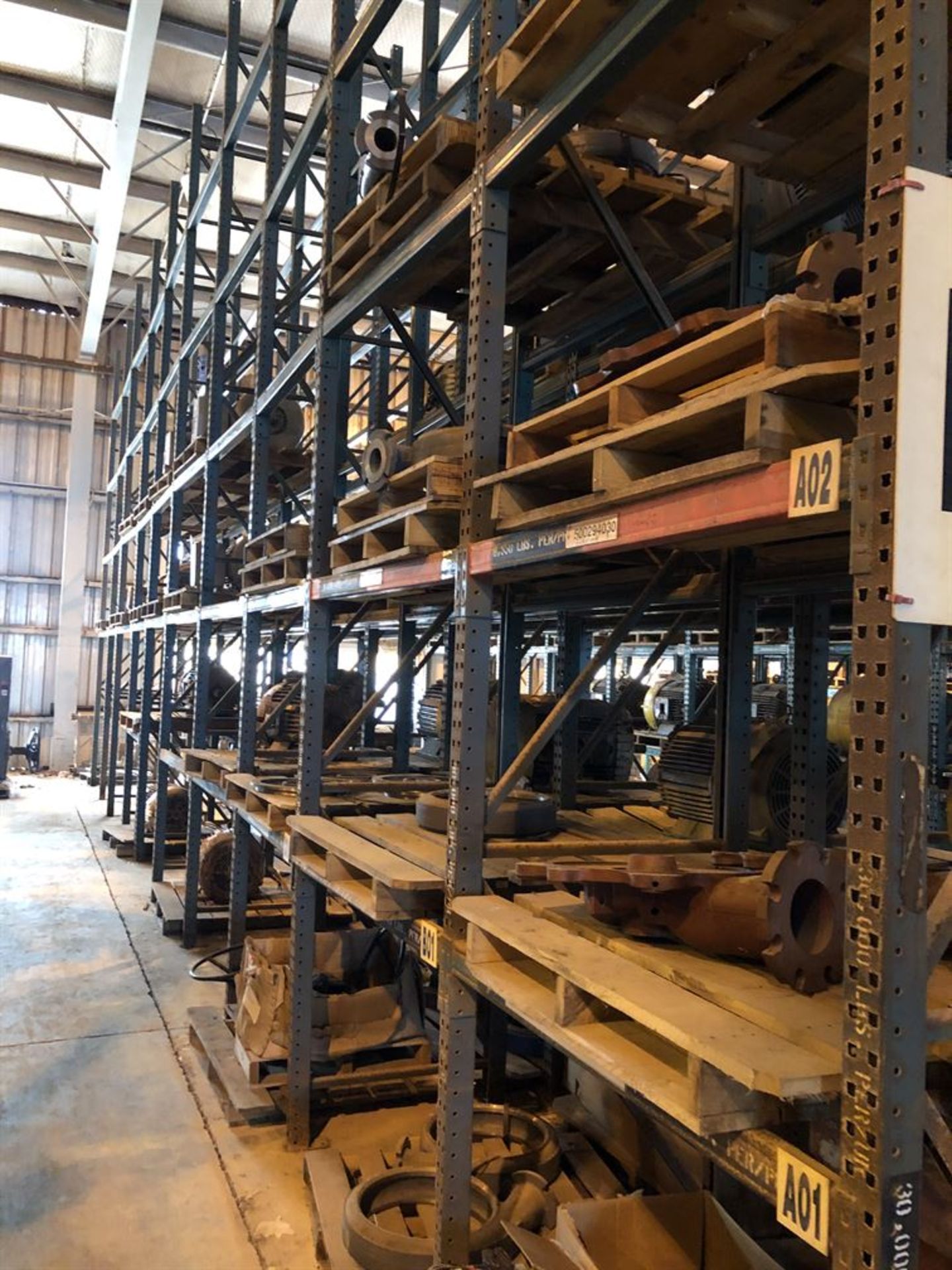 20 Sections of Pallet Racking, 20' Tall, 3' Deep, w/ 53" Beams, (No Contents) (Location: Motor - Image 2 of 2