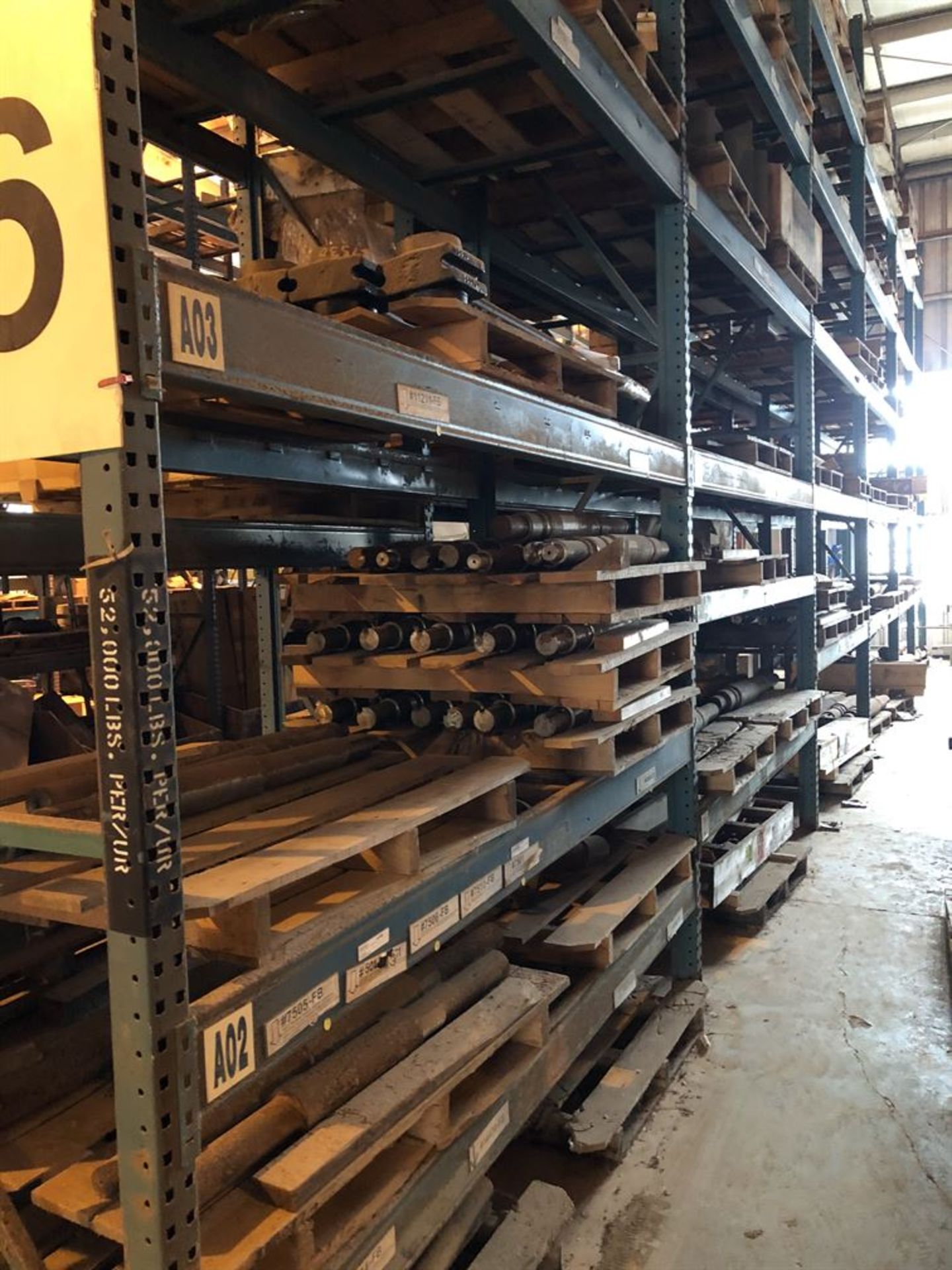 10 Sections of Pallet Racking, 20' Tall, 3' Deep, w/ 9' Beams, (No Contents) (Location: Motor