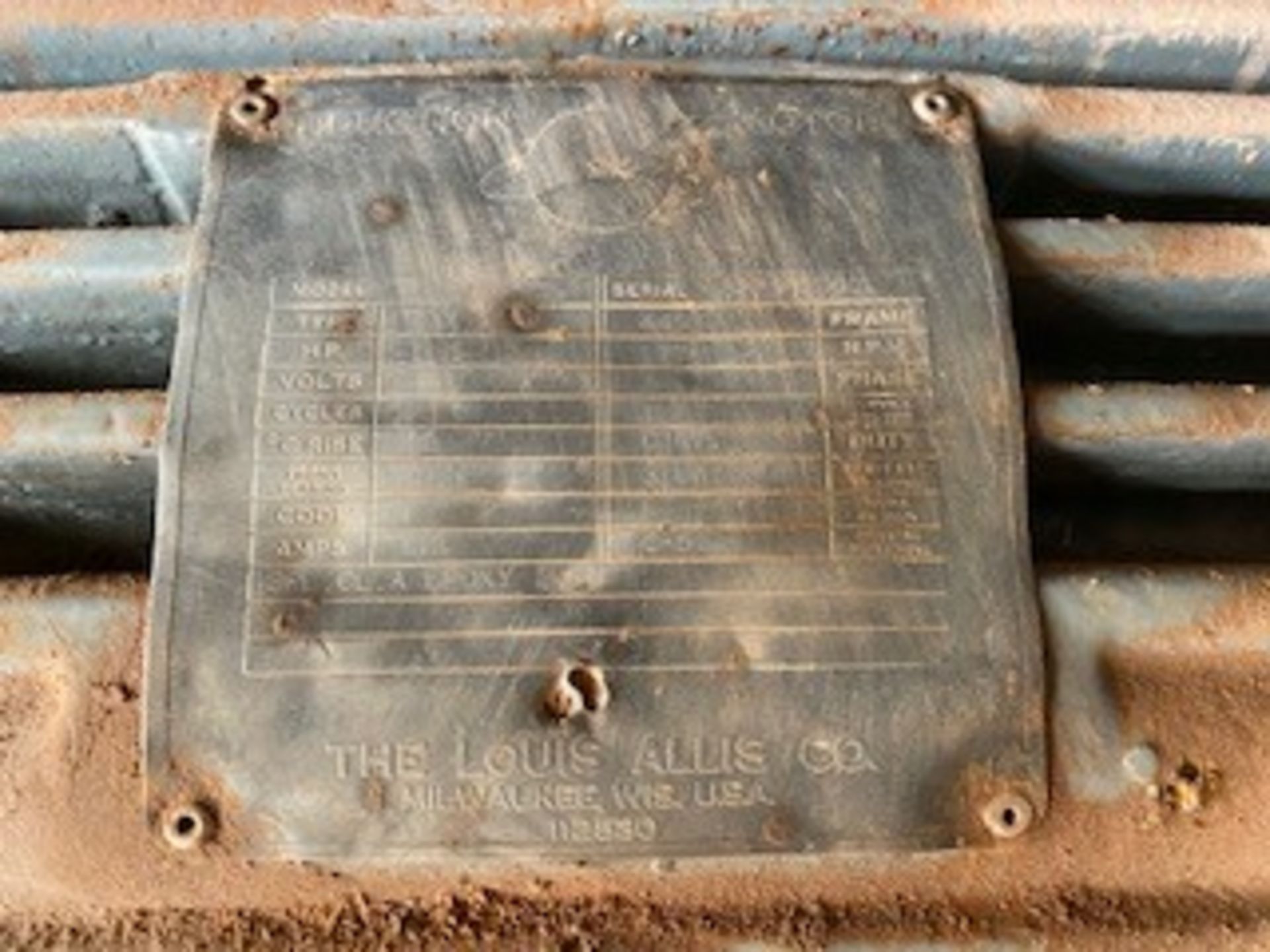 LOUIS ALLIS 100 HP Electric Motor (Location: Motor Warehouse) - Image 2 of 2