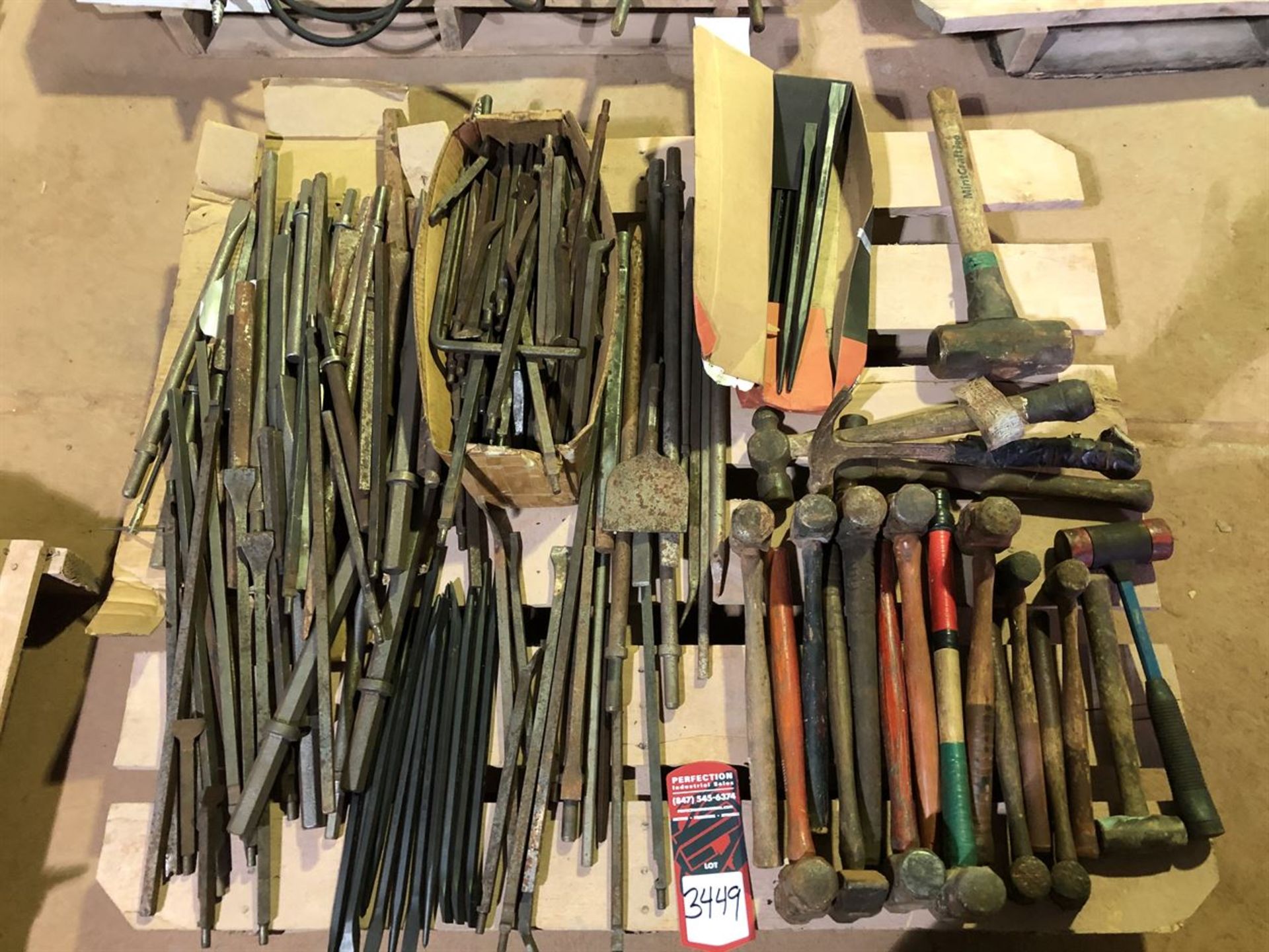 Lot of Assorted Tools, Including Prybars and Hammers (Location: A1 Maintenance)