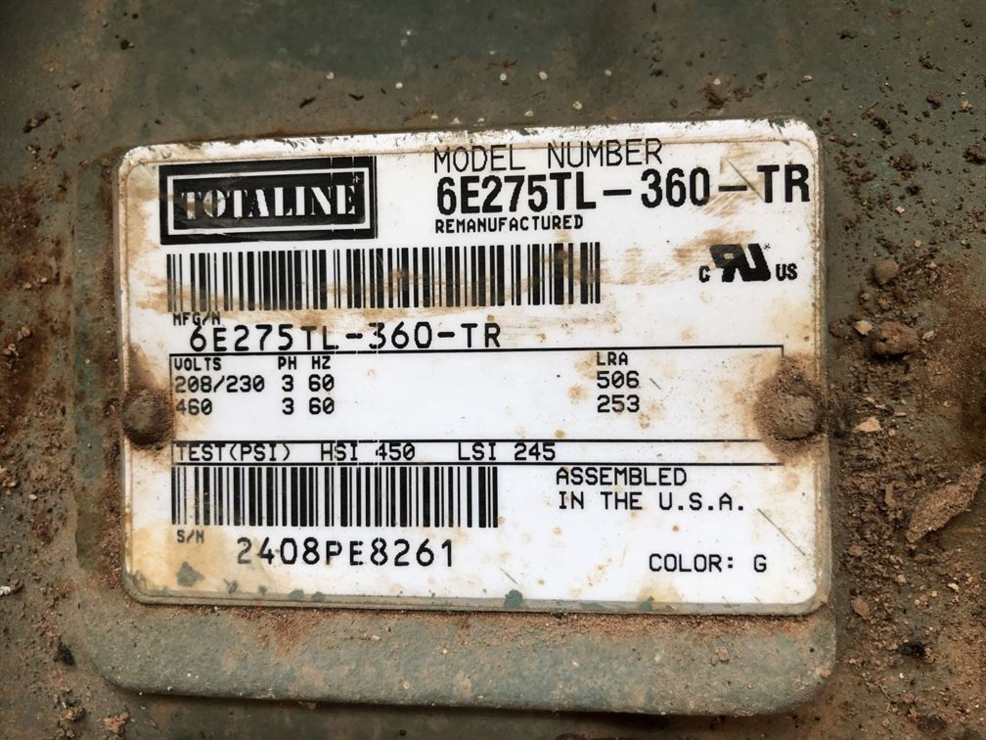 TOTALINE 6E275TC Semi Hermetic Compressor (Location: Motor Warehouse) - Image 2 of 2