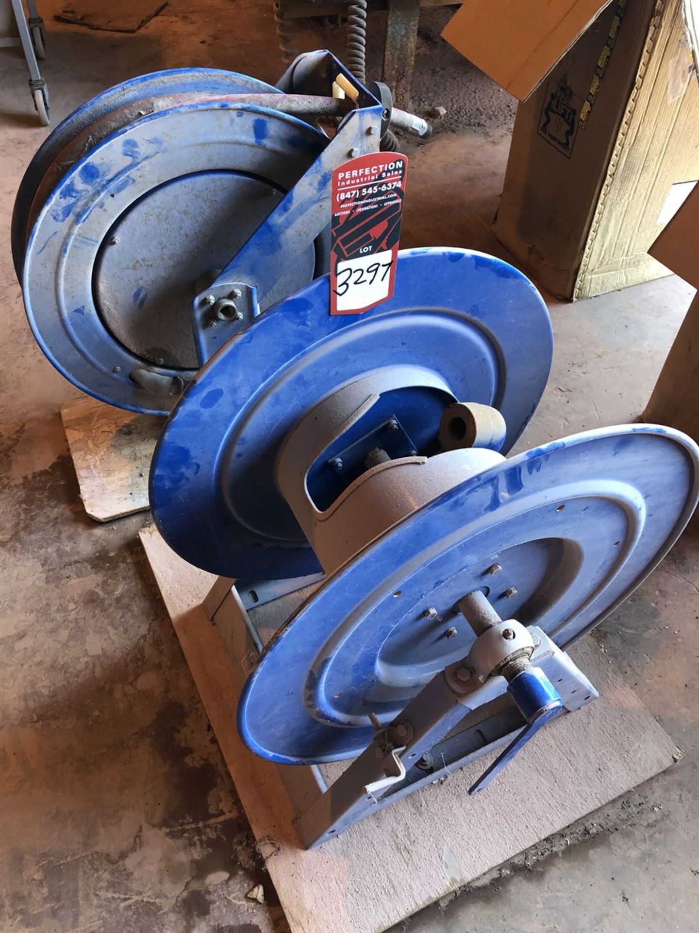 Lot Comprising of (2) COX REELS Hose Reels, (1) TSH-N-550, and (1) 1175-S-100 (Location: Chemical