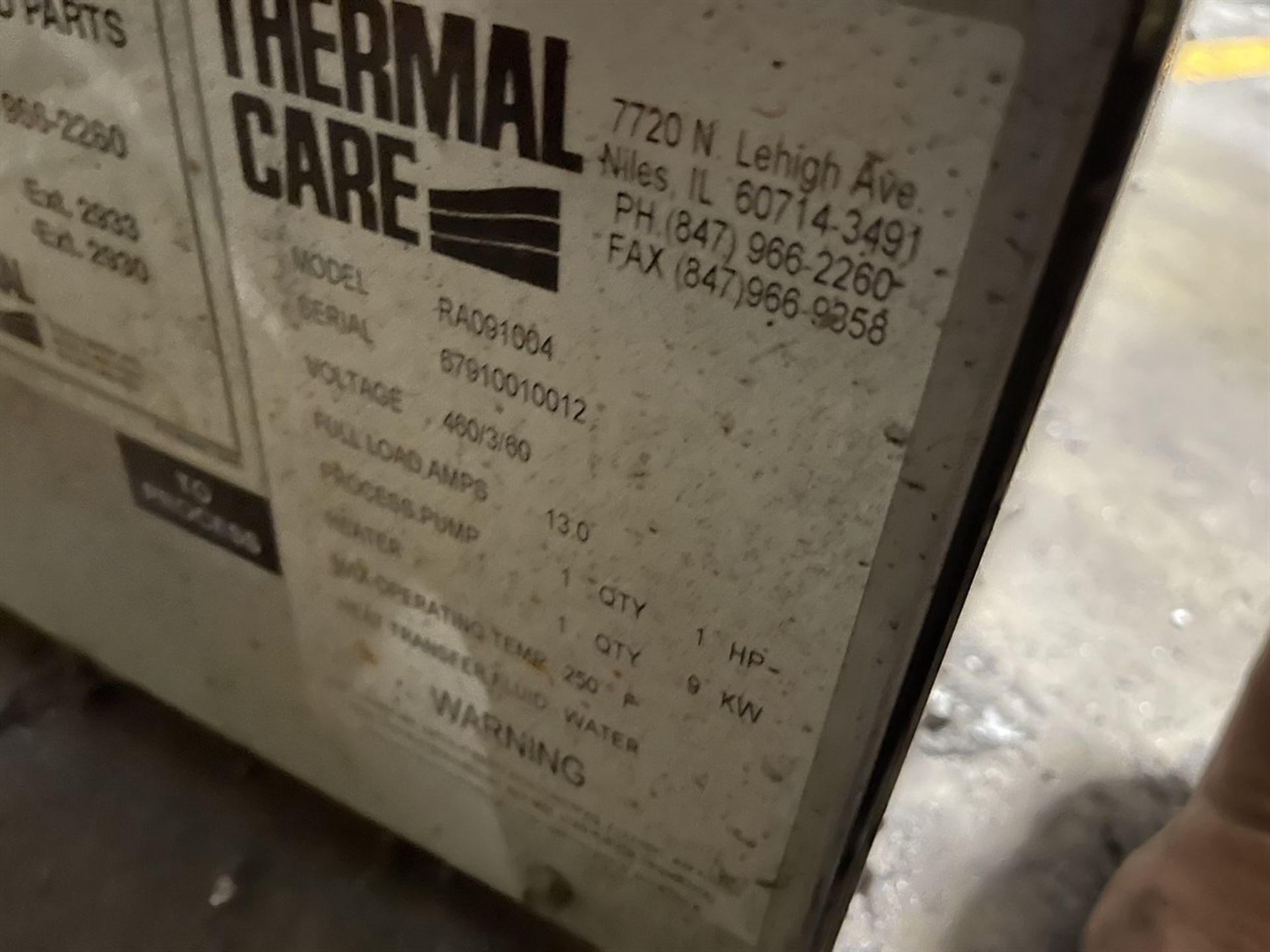 THERMAL CARE Aquatherm RA091004 Temperature Controller, s/n 67910010012 - Image 3 of 3
