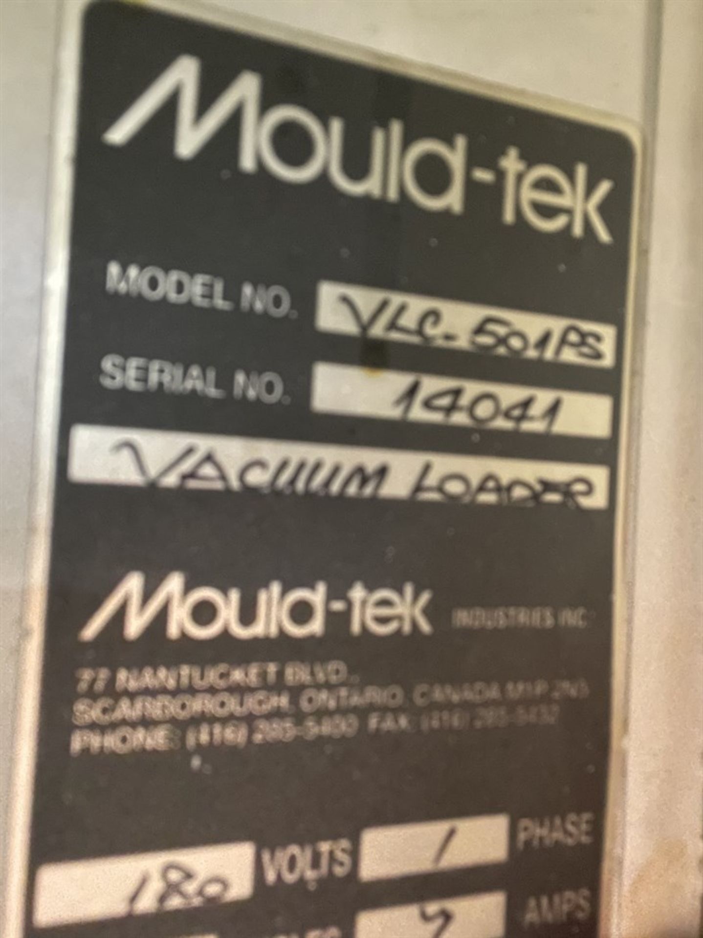 MOULD-TEK Vacuum Loader w/VLC-501PS Control, s/n 14041 - Image 3 of 3