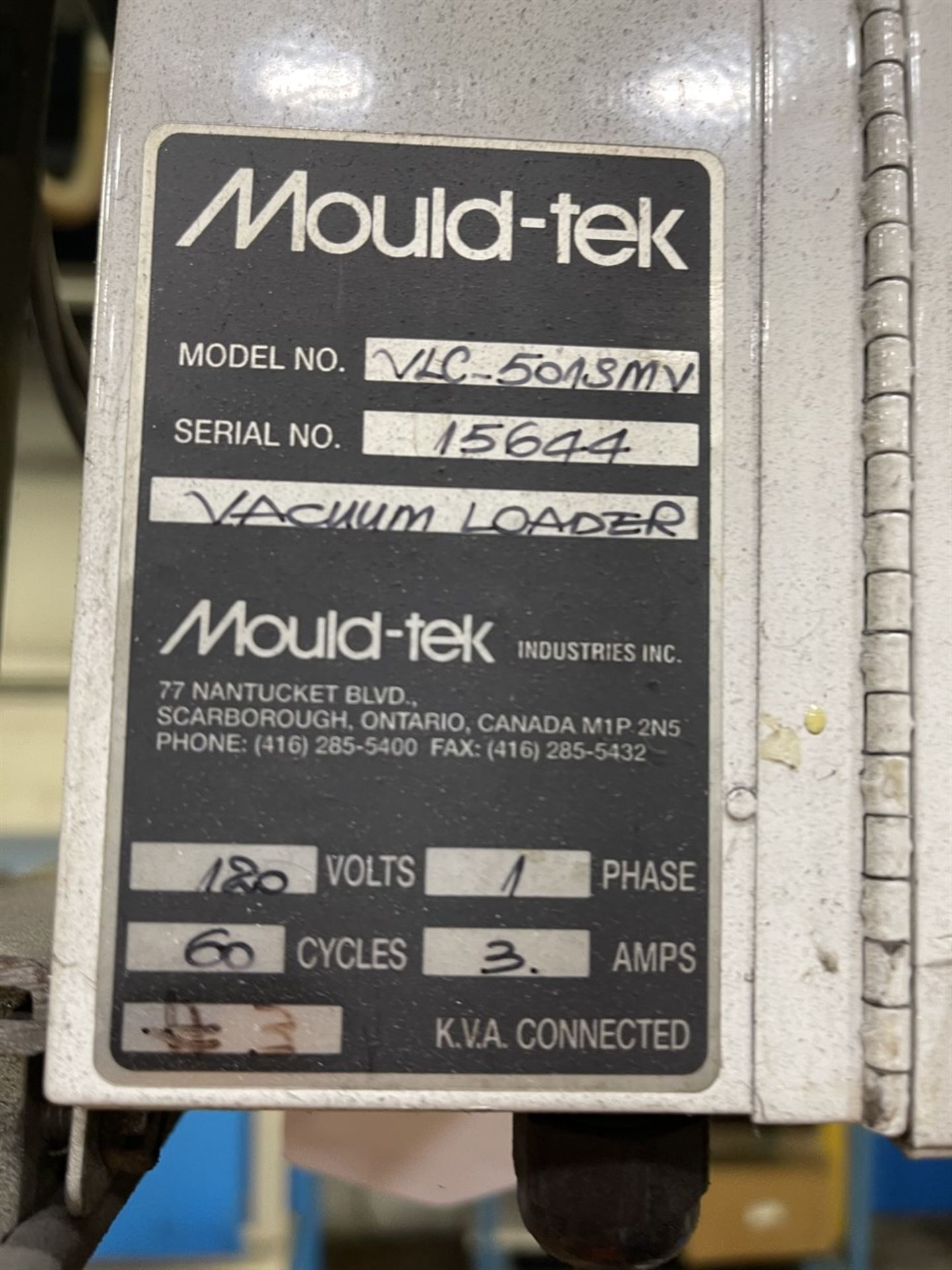 MOULD-TEK Vacuum Loader w/VLC-501SMV Control, s/n 15644 - Image 3 of 3