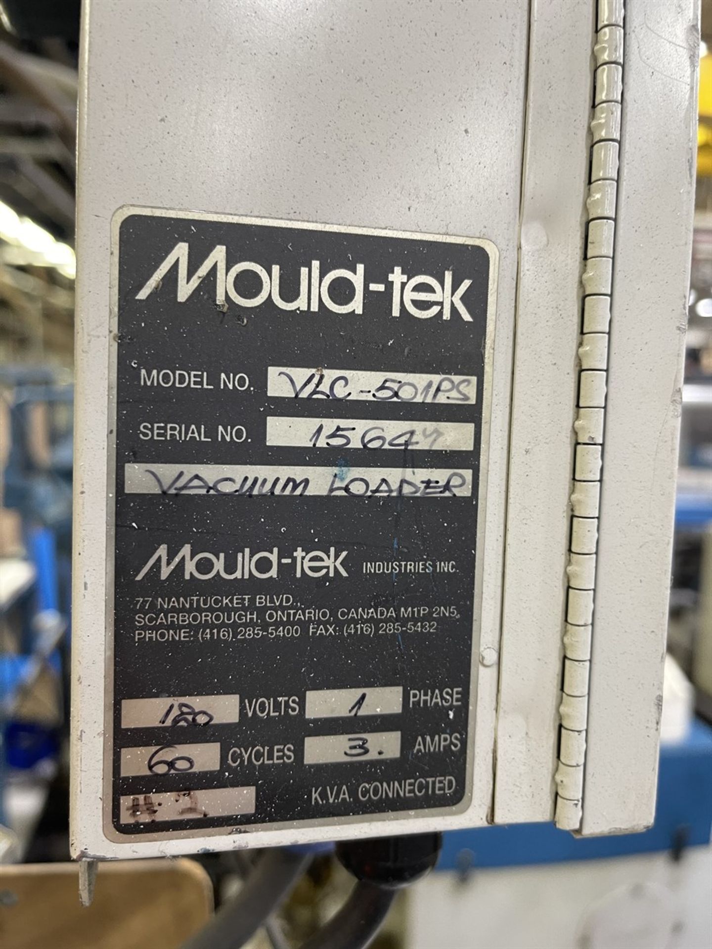 MOULD-TEK Vacuum Loader w/VLC-501PS Control, s/n 15647 - Image 3 of 3