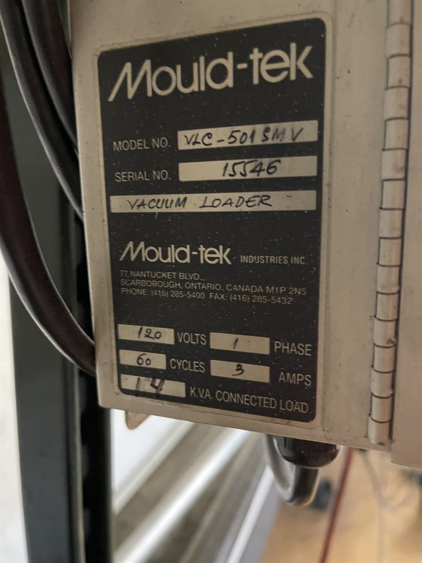 MOULD-TEK Vacuum Loader w/VLC-501SMV Control, s/n 15546 - Image 3 of 3