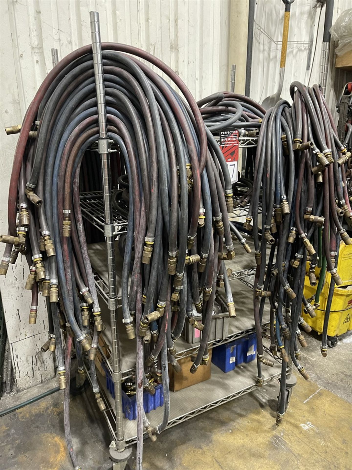 Rack w/ Large Assortment of Quick Connect Water Lines - Image 2 of 4