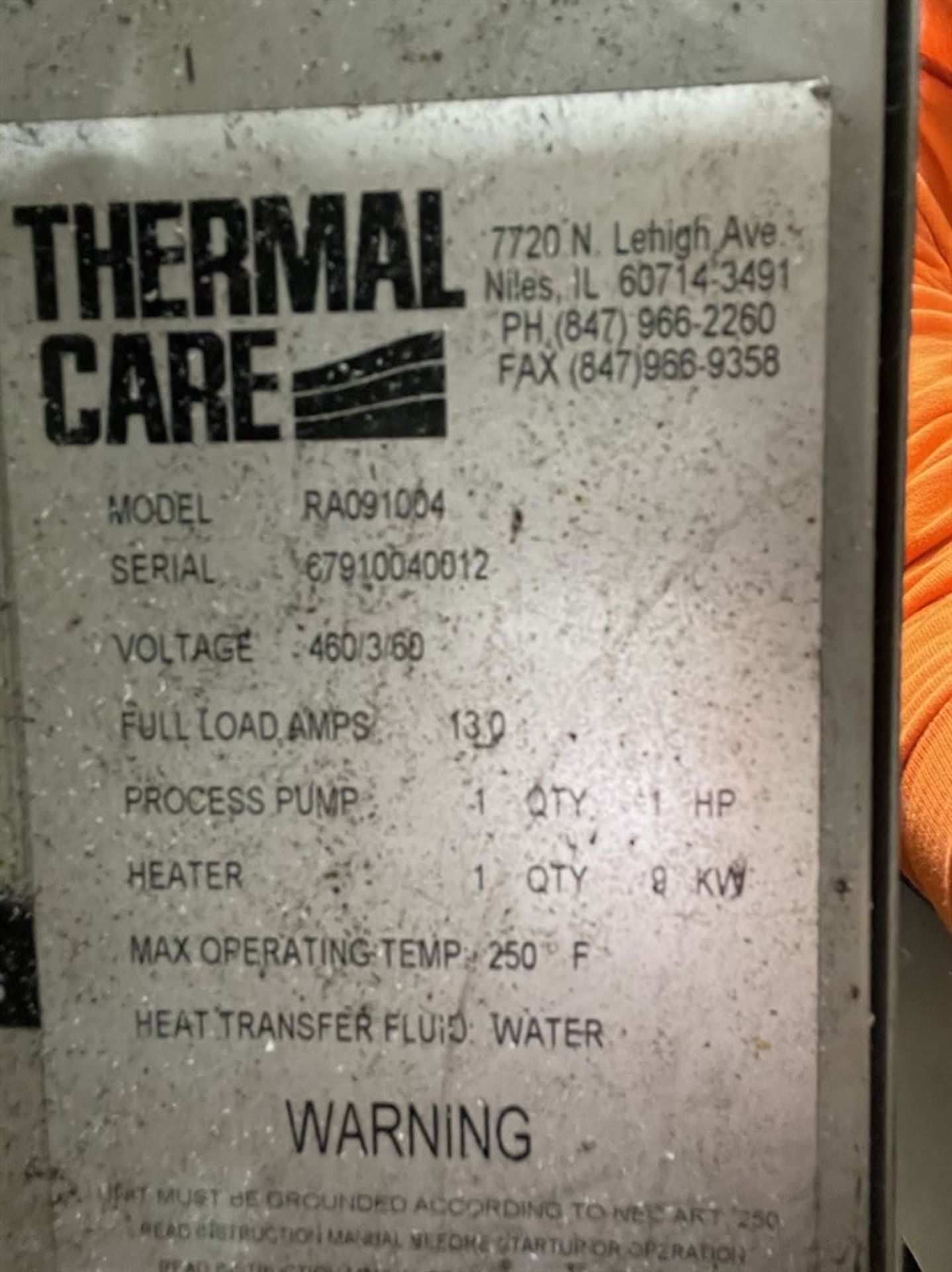 THERMAL CARE Aquatherm RA091004 Temperature Controller, s/n 67910040012 - Image 3 of 3