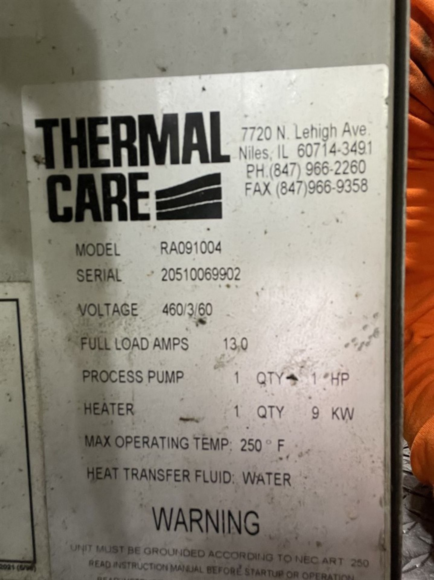 THERMAL CARE Aquatherm RA091004 Temperature Controller, s/n 20510069902 - Image 3 of 3