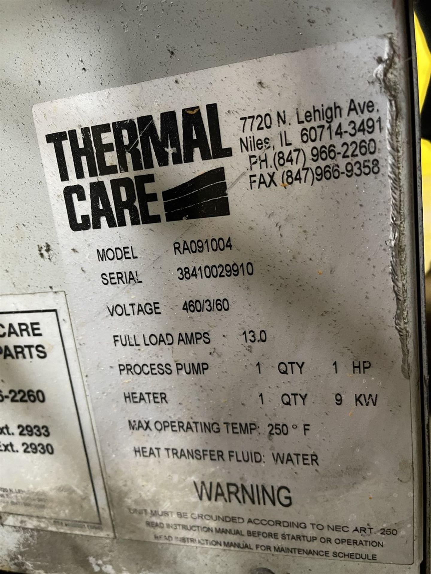 THERMAL CARE Aquatherm RA091004 Temperature Controller, s/n 38410029910 - Image 3 of 3