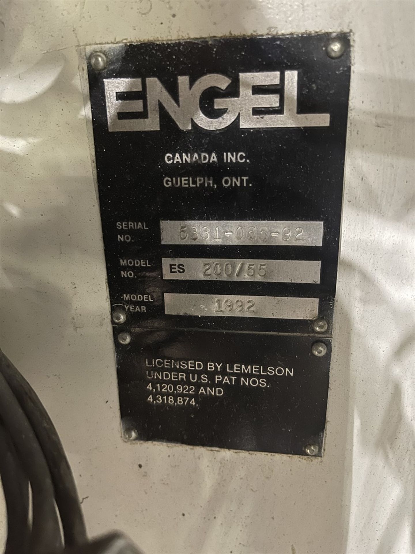 55 Ton ENGEL ES 200/55 Hydraulic Injection Molder, s/n 5331/055/92, w/ CC-90 Control, 2.2 oz. Shot - Image 10 of 10