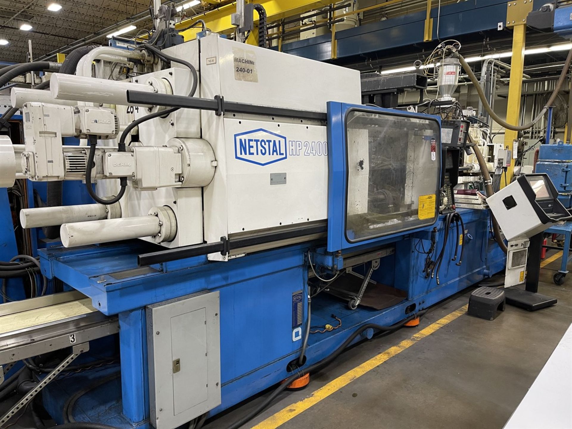 264 Ton NETSTAL HP 2400/445 Hydraulic Injection Molder, s/n 9N.94 258, w/ Graphtrack Control, 6.8