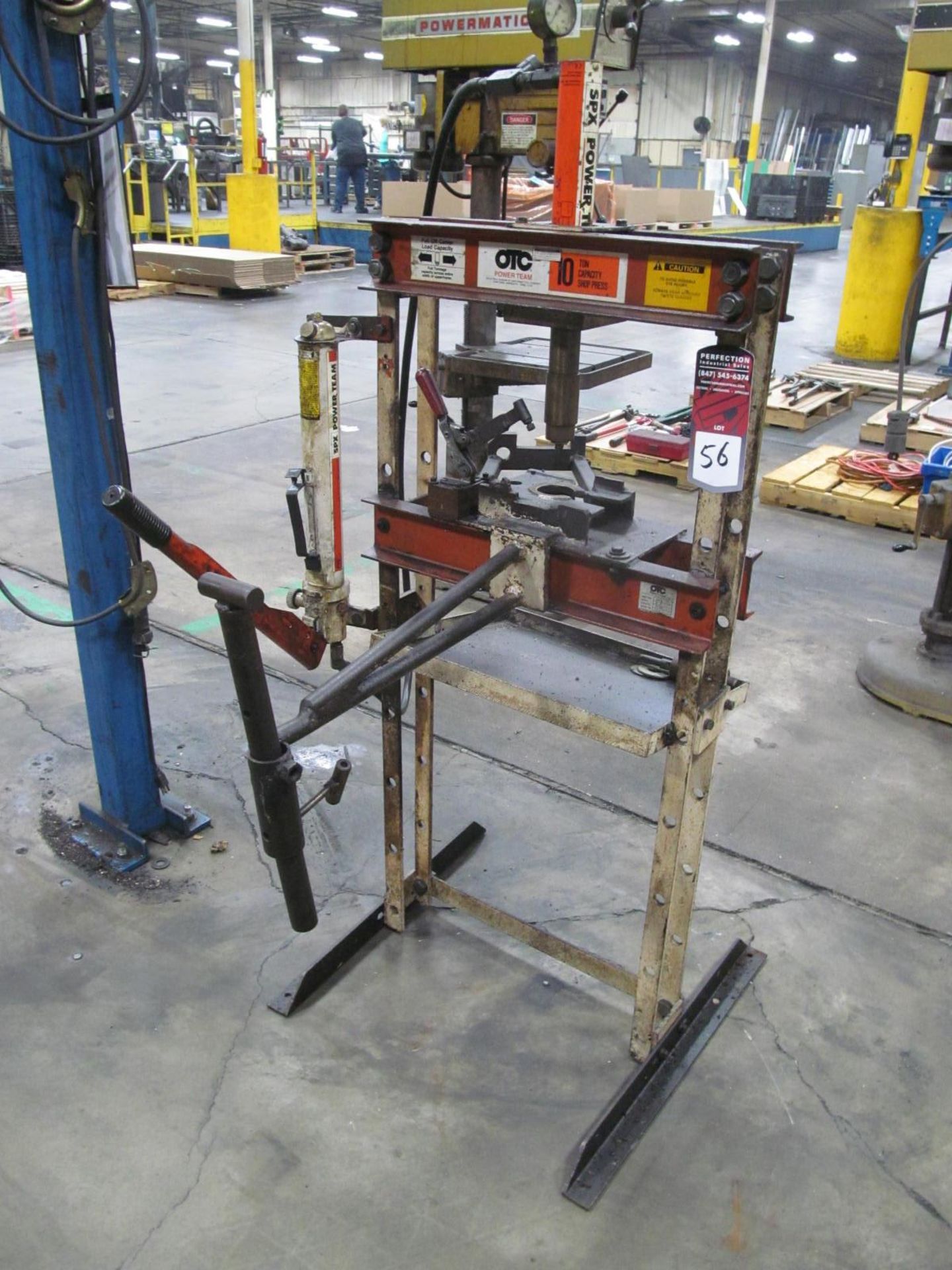 10 Ton OTC Power Team #SPF-10 Hydraulic H-Frame Shop Press, S/N 1187