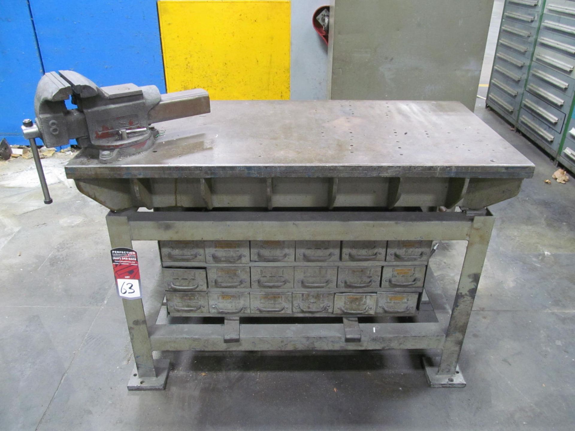 24" x 48" Steel Table w/ 8" Bench Vise