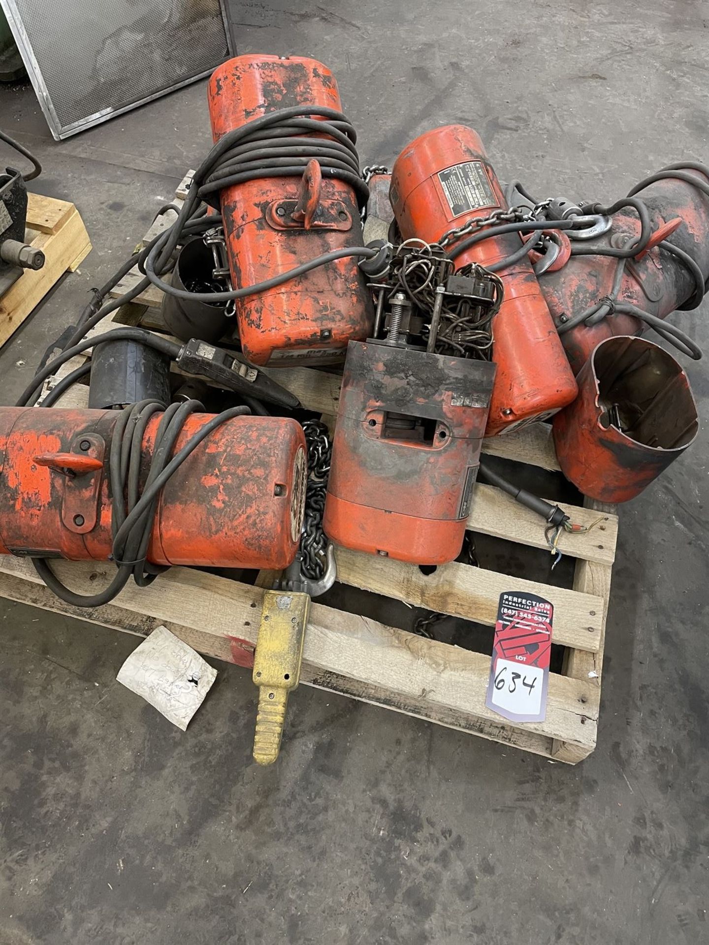 Lot of Assorted 1/2 Ton Hoists w/ Pendant Control (needs to be repaired)