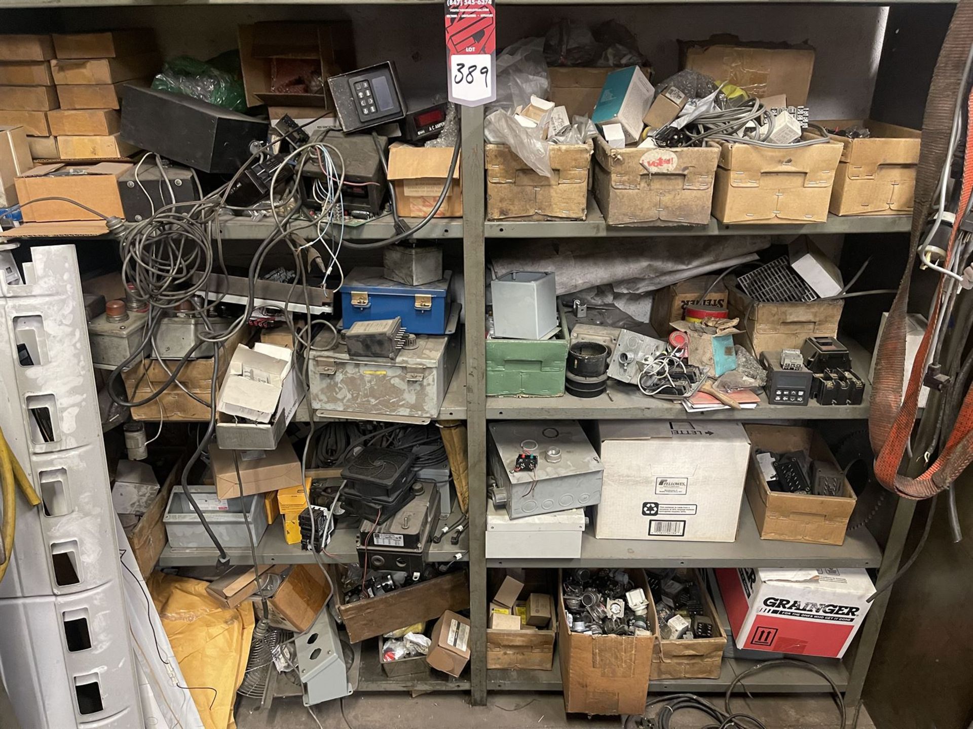 Lot of (2) Shelving Units w/ Assorted electronics - Image 4 of 4