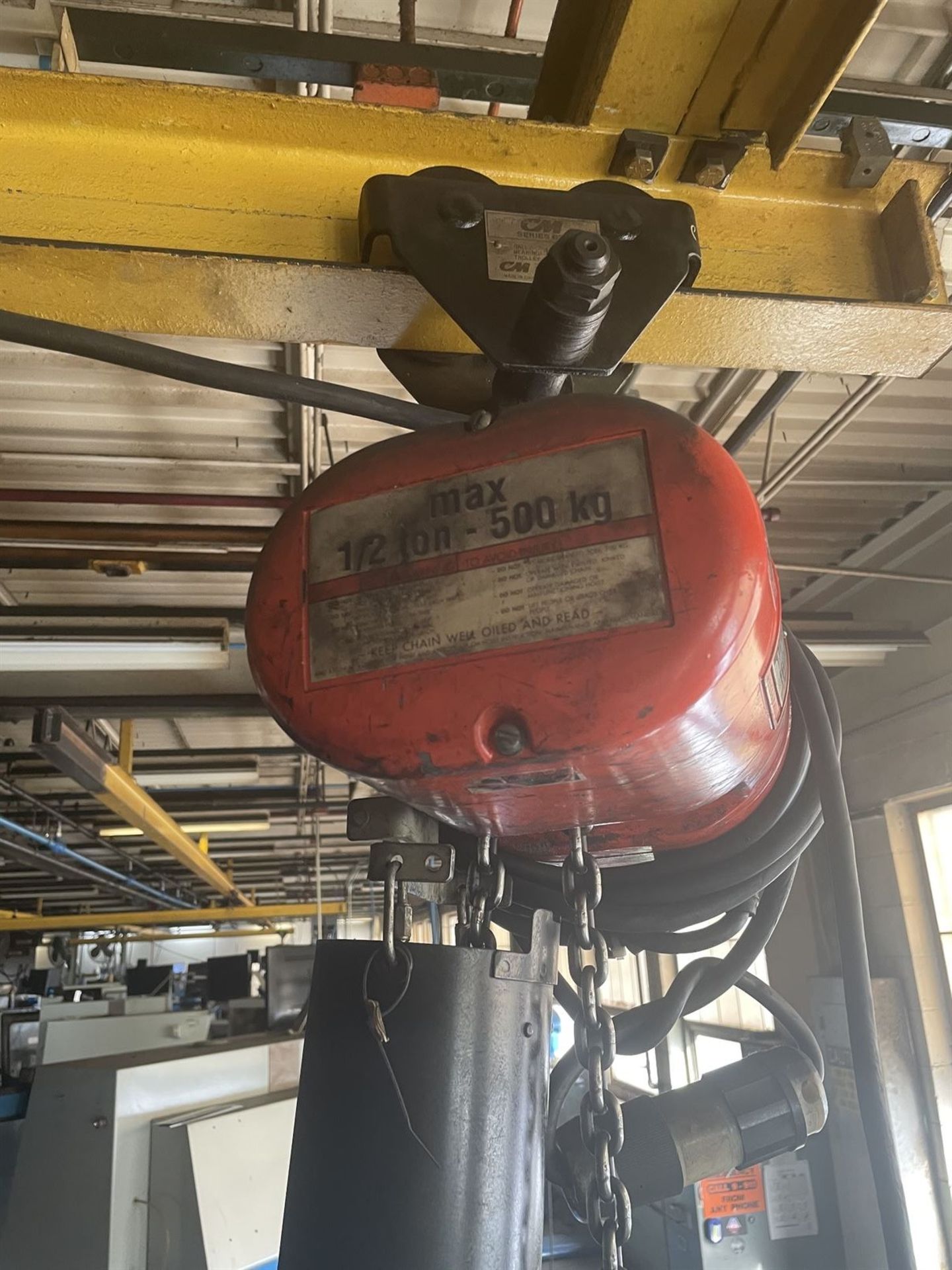 1/2 Ton CM Lodestar Electric Hoist w/ Pendant Control - Image 2 of 3