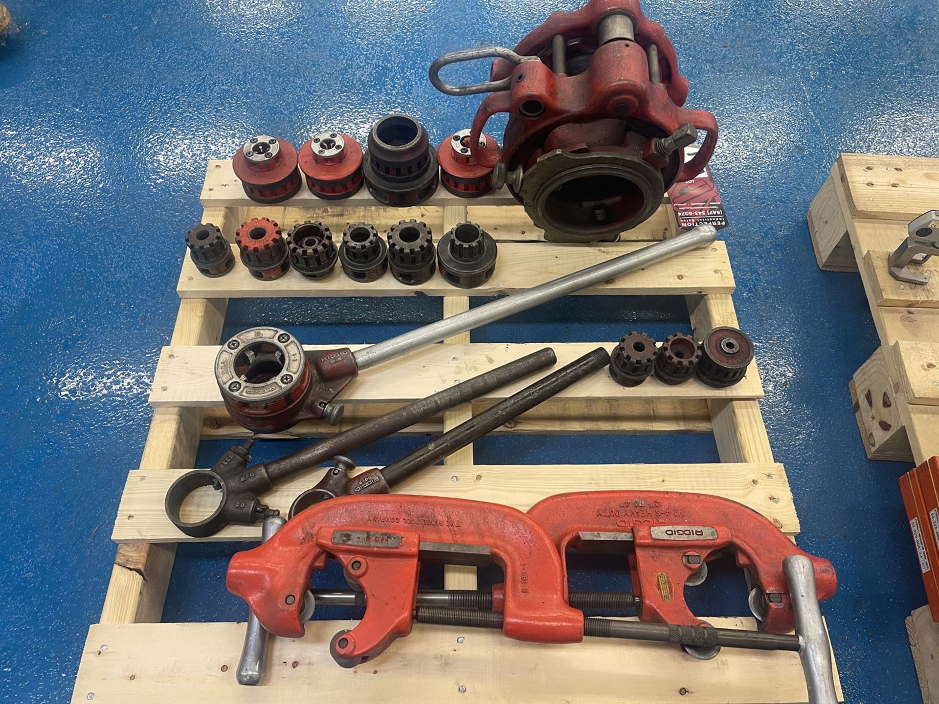 Lot Comprising RIDGID Threading Head, Assorted Dies, and Pipe Cutters - Image 3 of 3