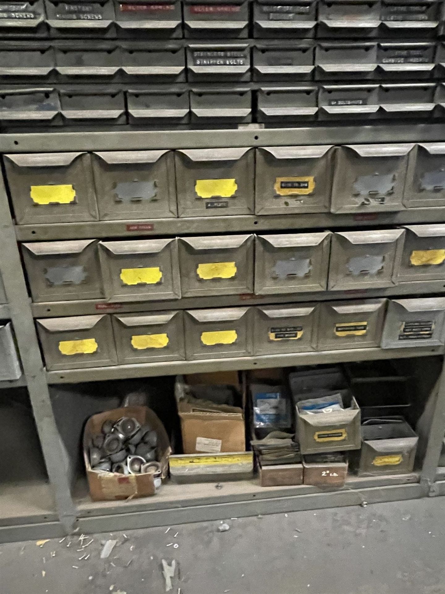 Lot of (4) Shelving Units w/ Assorted ball bearings, screws and metric keys - Image 8 of 10